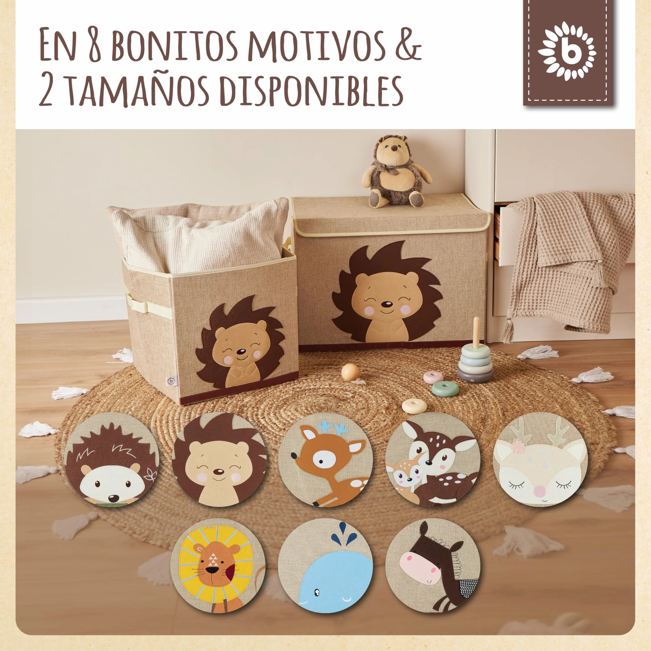 BIECO Caja de almacenamiento plegable 65 L 36x36x51 cm para niños