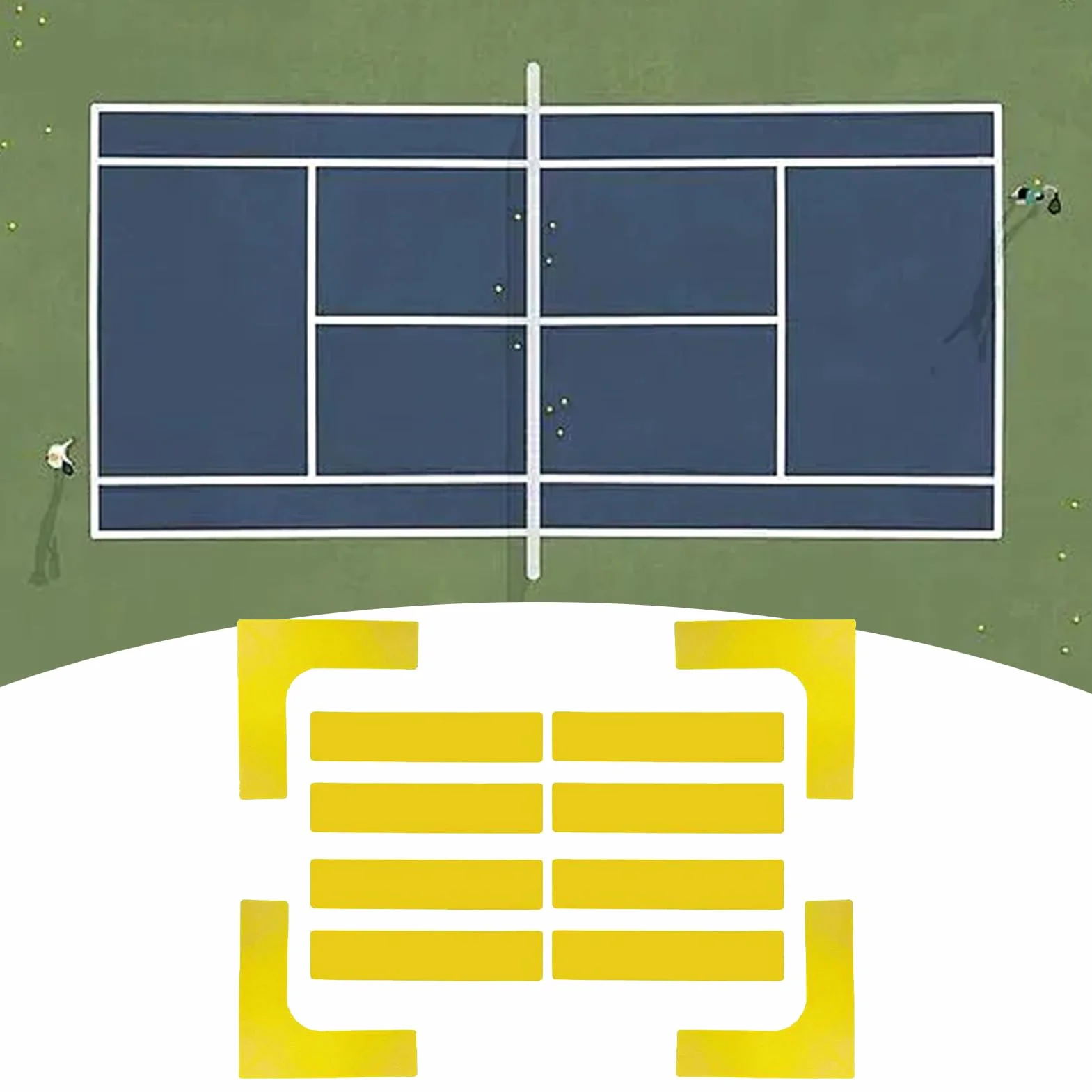 Kit de Líneas para Pistas de Pádel | Marcadores Desplegables para Delinear Pistas | Accesorios Deportivos Portátiles Resistentes al Viento