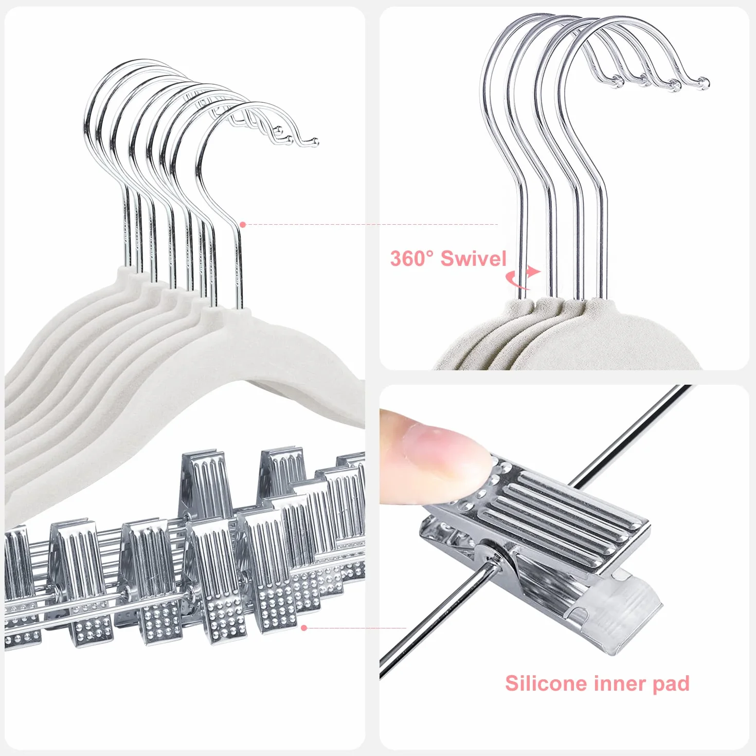 ManGotree Perchas de terciopelo para bebé de 11.8 pulgadas con clips móviles, perchas antideslizantes para ropa de niños, perchas de fieltro ultrafinas que ahorran espacio para camisas, pantalones