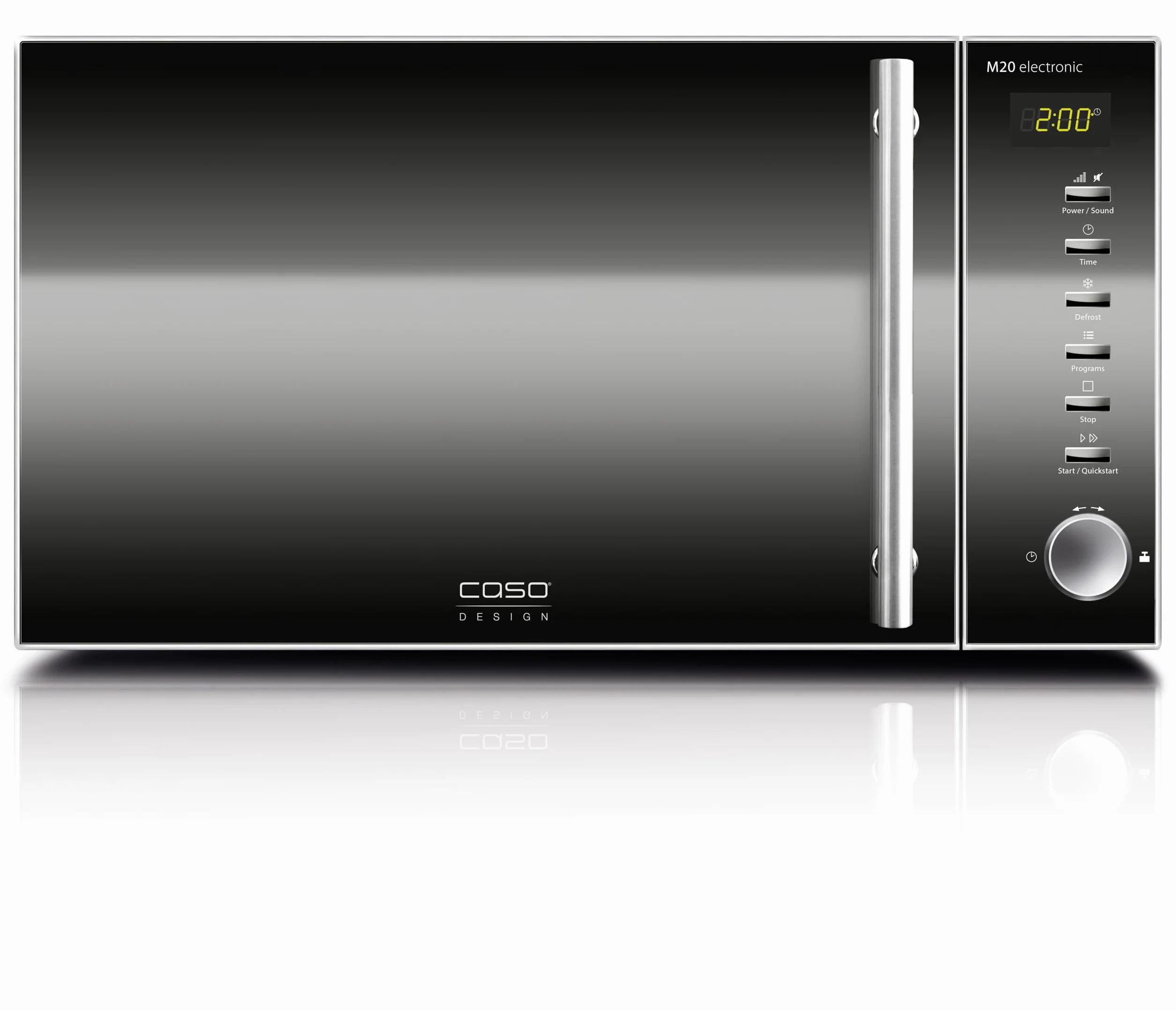 CASO M20 electronic - Microondas con 800W de Potencia - Capacidad de 20L - pantalla digital - frontal espejado - 8 programas automáticos - microondas pequeño - antracita