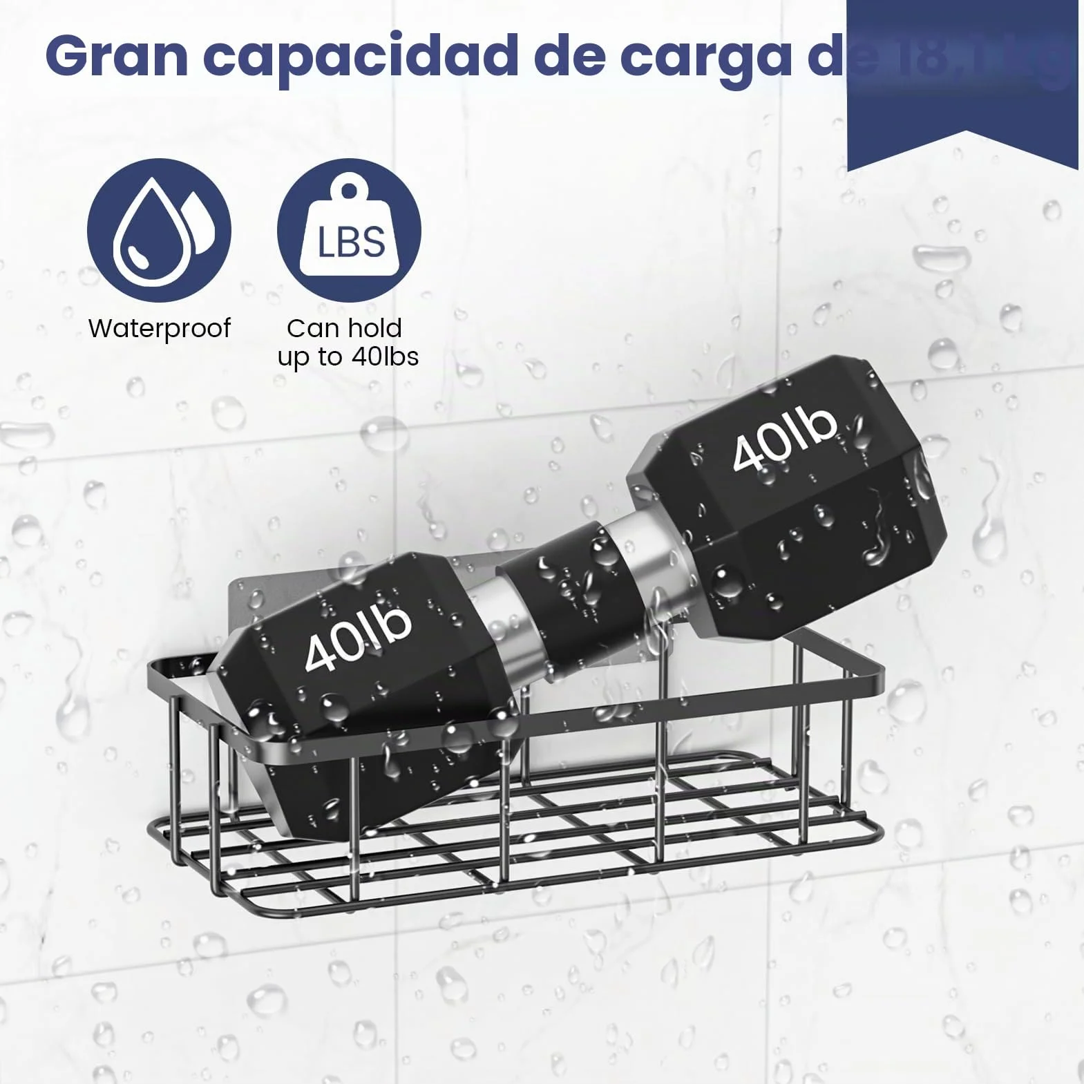 5 Piezas Ganchos Adhesivos para Estantes Ducha, Ganchos Adhesivos para Estanterias, Adhesivos Estanteria Baño, Gancho para Cesta Ducha (Adecuado para colgar tiras de metal)