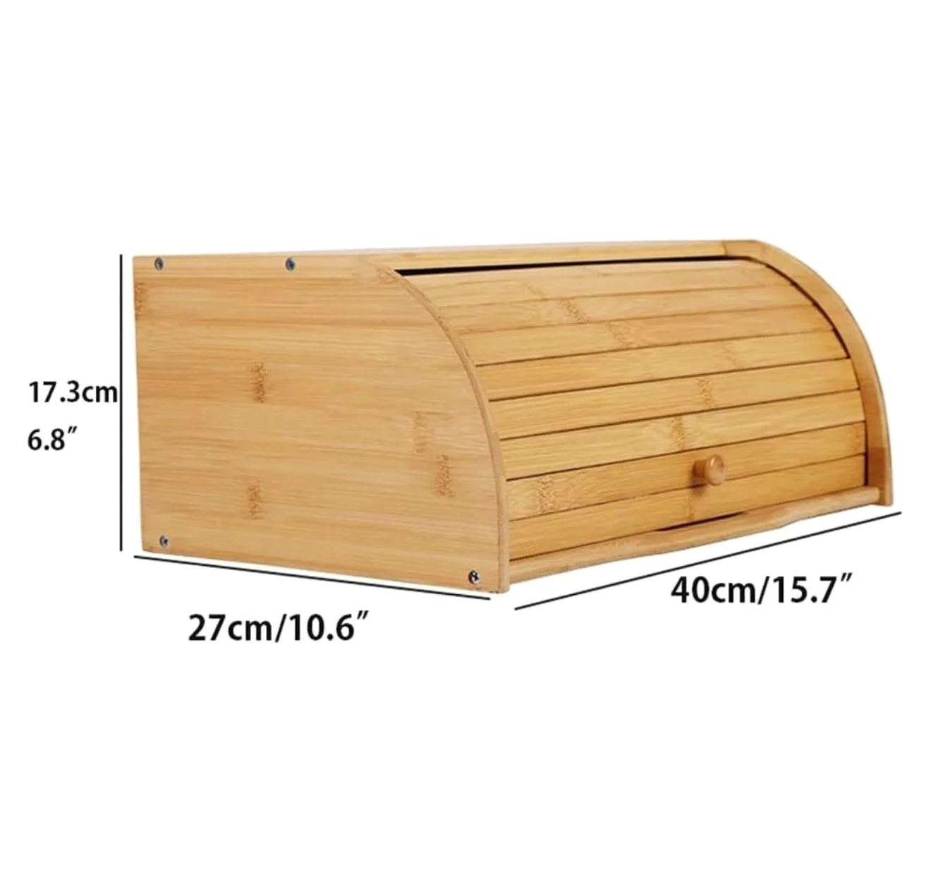 Caja De Pan Panera para Pan Caja De Pan De Bambú, Contenedor De Almacenamiento De Pan con Encimera Enrollable, Soporte De Pan Creativo Simple para Decoración Caja Contenedor De Pan