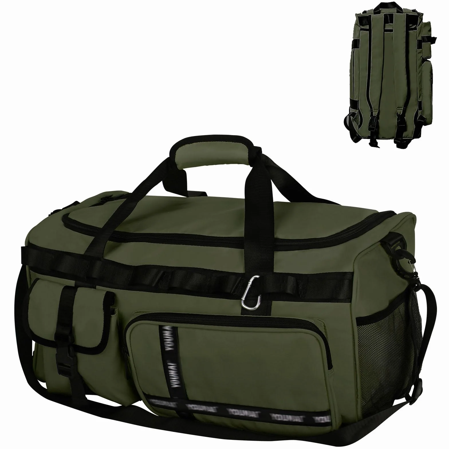 Sporttasche Damen mit Schuhfach & Nassfach 65L Gym Bag Reisetasche Caqui