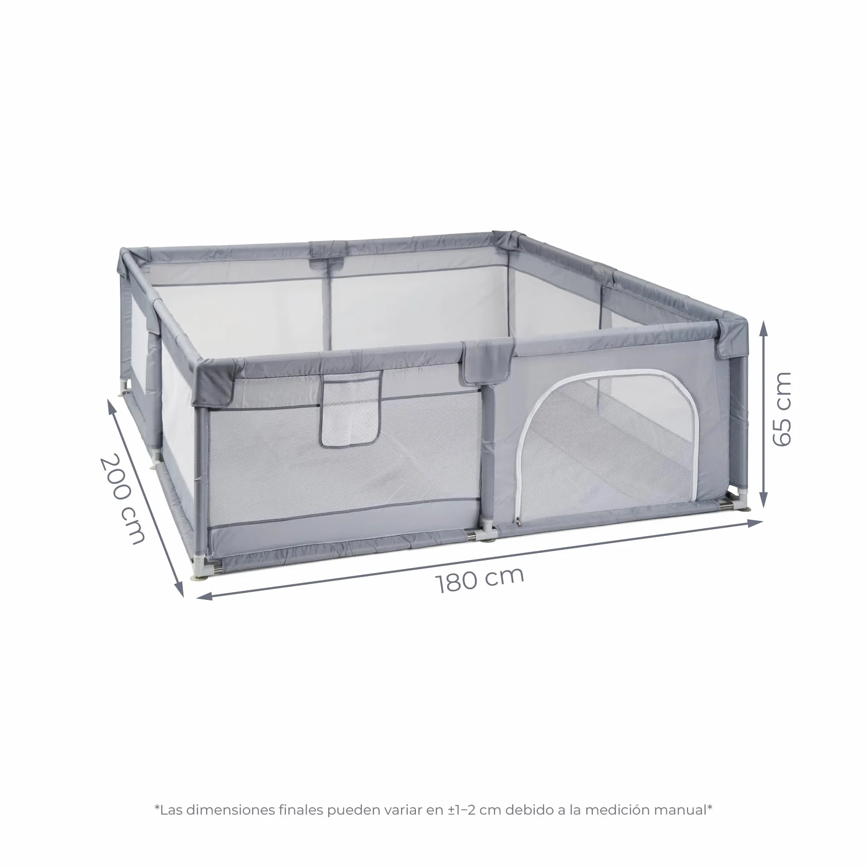 Parque Infantil XXL NYLON 3MEDIDAS - Corralito para bebé plegable - Parque de juegos para bebe Seguro, Con gateras y ventana red - Con ventosas - Fácil Montaje