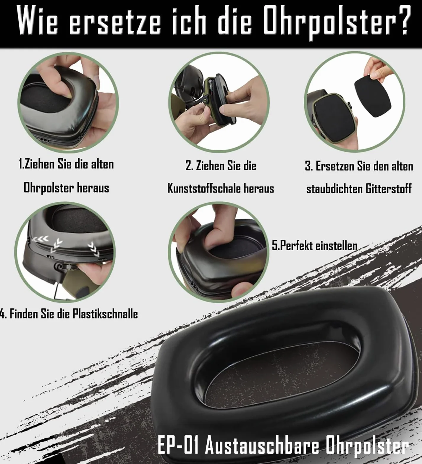 ZOHAN 054 Cascos Antiruido Proteccion Auditiva Auricular Táctico Amplificación Sonido Airsoft