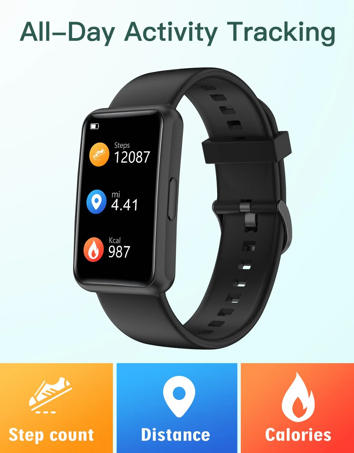 HUAKUA Smartwatch Sin Bluetooth,Sin Aplicación,Pulsera de Actividad 1.47 Pulgadas con Contador de calorías,Monitor de sueño,Despertador,Cronómetro,Impermeable IP68, Temporizador para Caminar