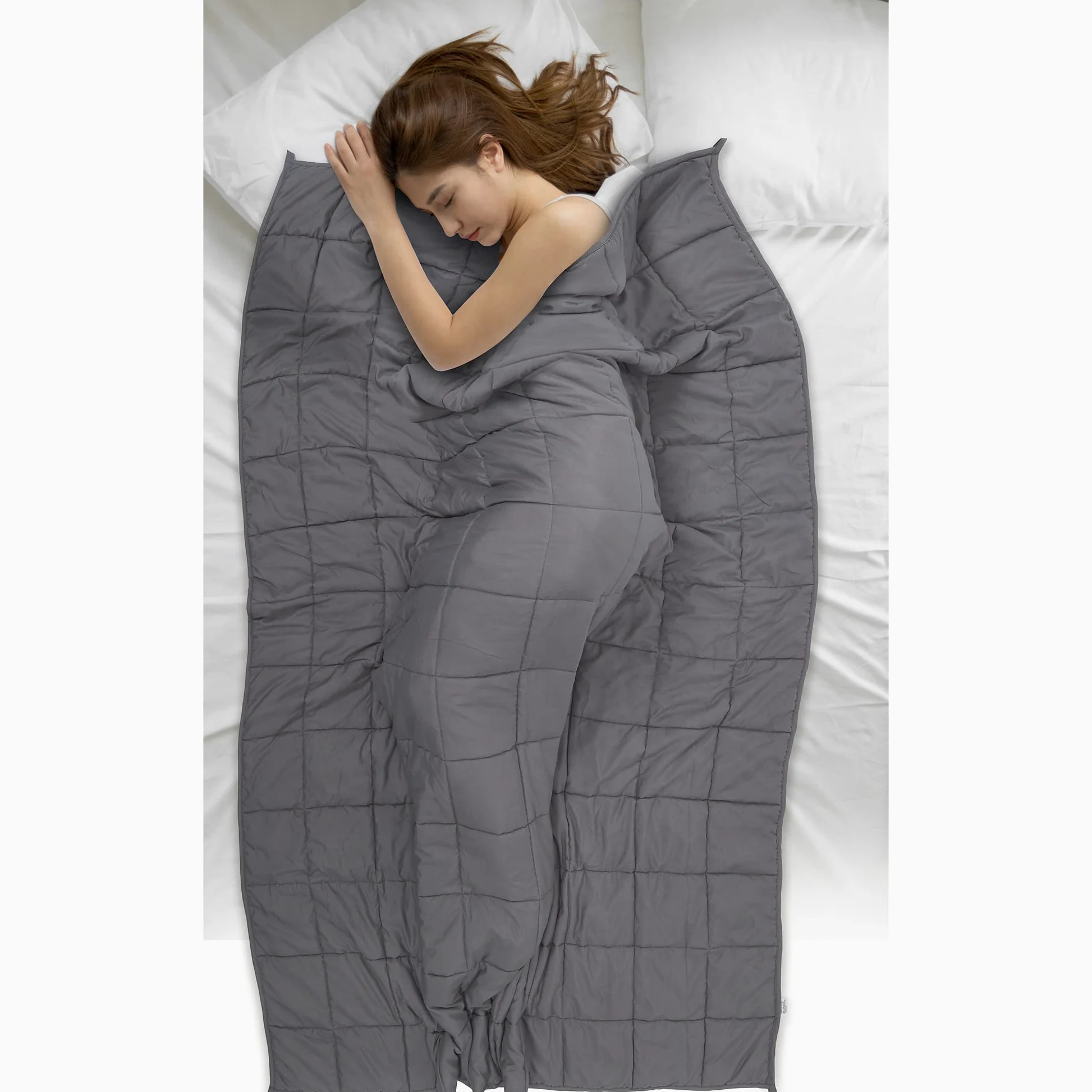 SENSLY - TX9158 - Manta Ponderada 7kg con Micro Bolas de Vidrio - 5 Capas - Mejora el Sueño y Reduce el Estrés - Dimensiones 150 x 200 cm - Gris - Idea de Regalo