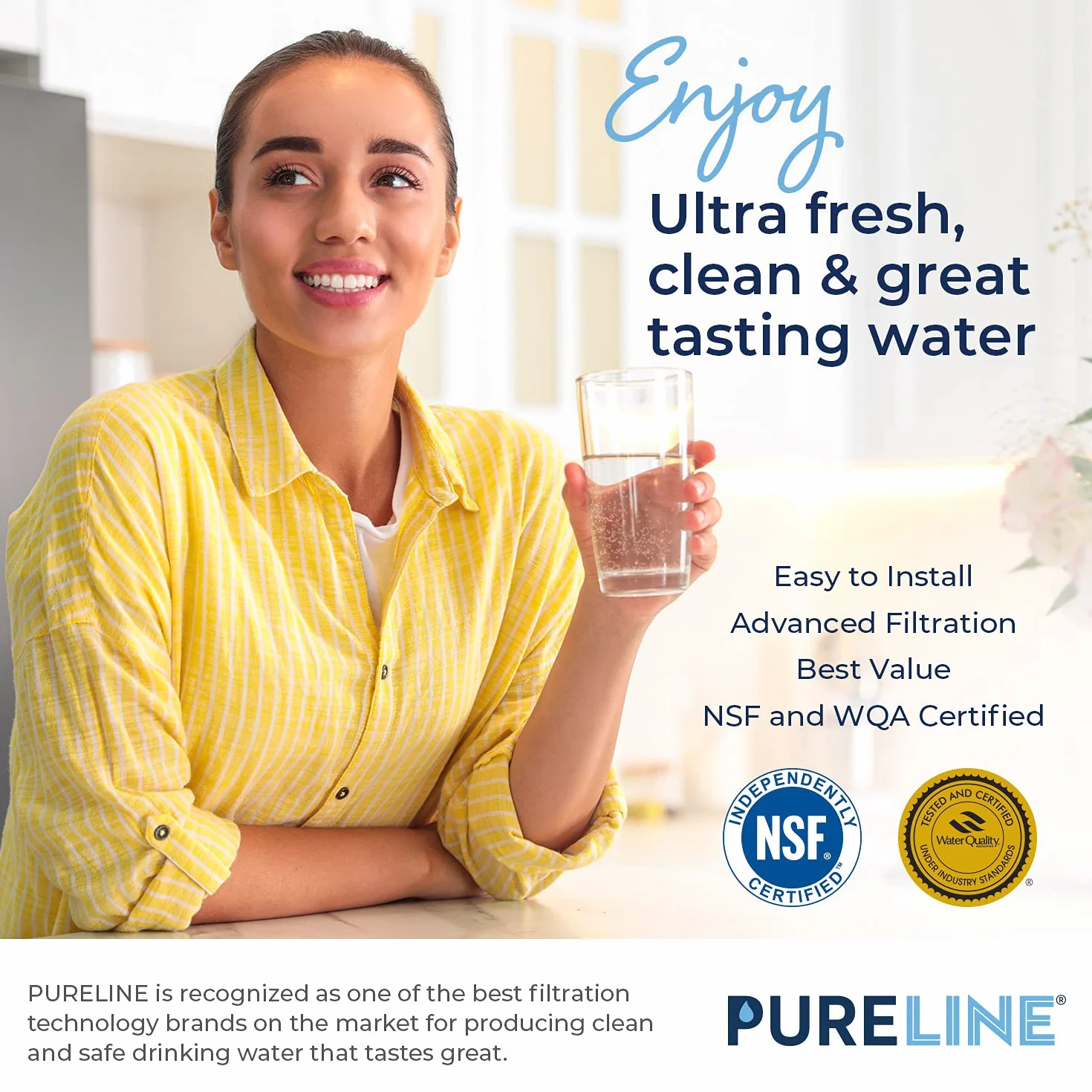 Pureline Repuesto para filtro Brita, jarras y dispensadores, Classic 35557, OB03, Mavea 107007, repuesto para jarras Brita Grand, Lake, Capri, Wave y más (paquete de 6)