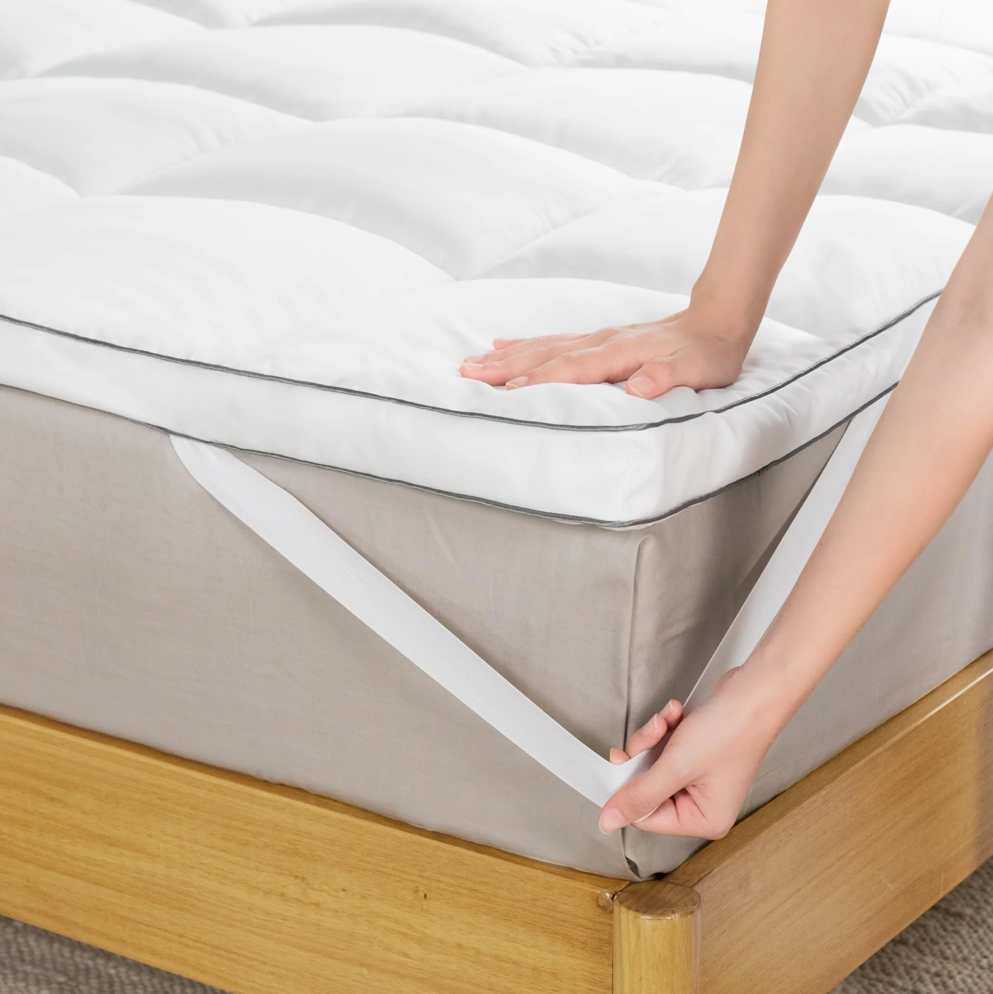 Zinus Mattress - Topper (poliéster, 200 x 90 cm), Color Blanco