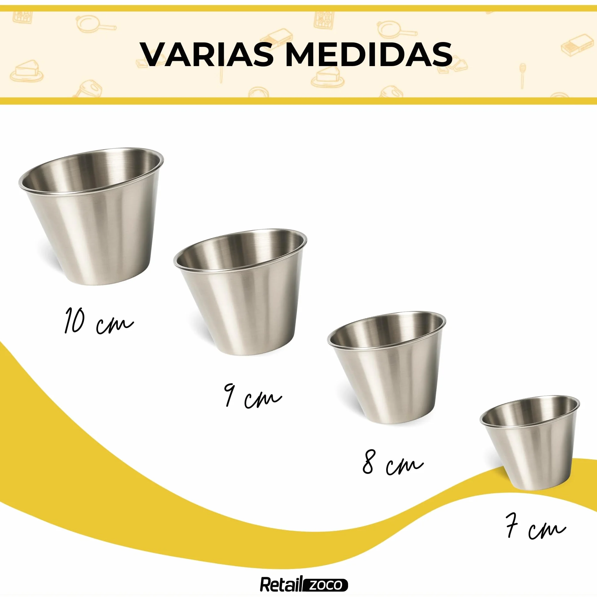 Flaneras Individuales, Molde para flan Molde Repostería, Antiadherente, Acero Inoxidable, Ideal para Flan, Postres, Salsa, Repostería y Cocción al Baño María, 7 cm Diámetro x 4.7 cm alto, 12 unidades