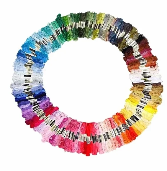 CHENJIAHAO Filo Da Ricamo 100 o 447 Uds. Hilos de Punto de Cruz, Diferentes, Hilo de Bordar, madejas, Hilo de Color Degradado Artesanal, 7,8 Metros Fili per Braccialetti(447 Colors)
