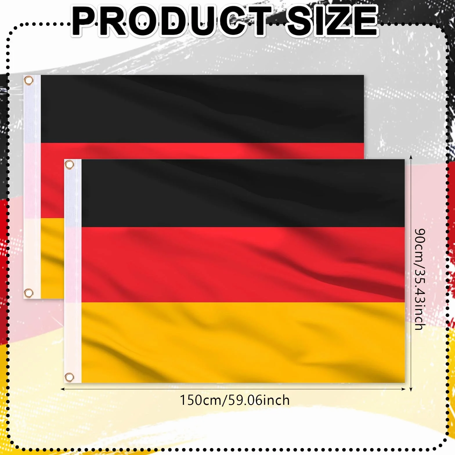 Bandera Alemania 150x90 cm Juego 2 Unidades Exteriores Interiores