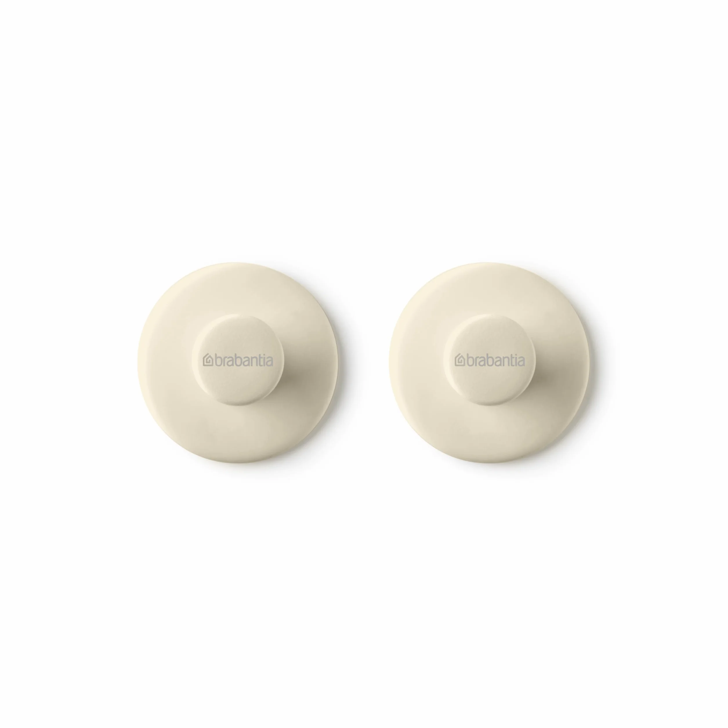 Brabantia - Renew Juego de 2 Colgadores de Toalla - Ideales para Baño, Aseo o Cocina - Soportan hasta 2 kg - con o sin Taladro - Materiales de Fijación Incluidos - Soft Beige