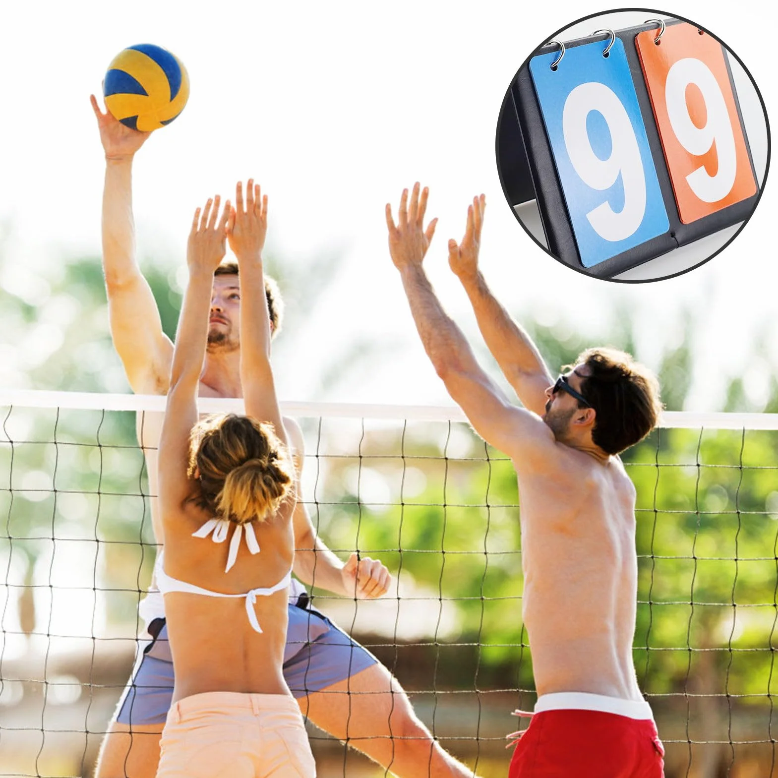 Marcador Deportes Manual Portátil para Baloncesto Bádminton Voleibol Tenis De Mesa