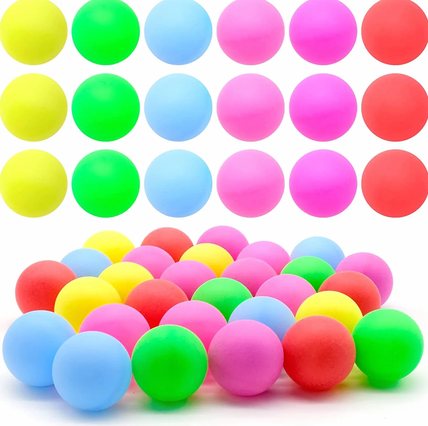 Pelotas de Ping Pong Colores Mezclados 40 mm - Tenis de Mesa, Juguete para Gatos y Niños