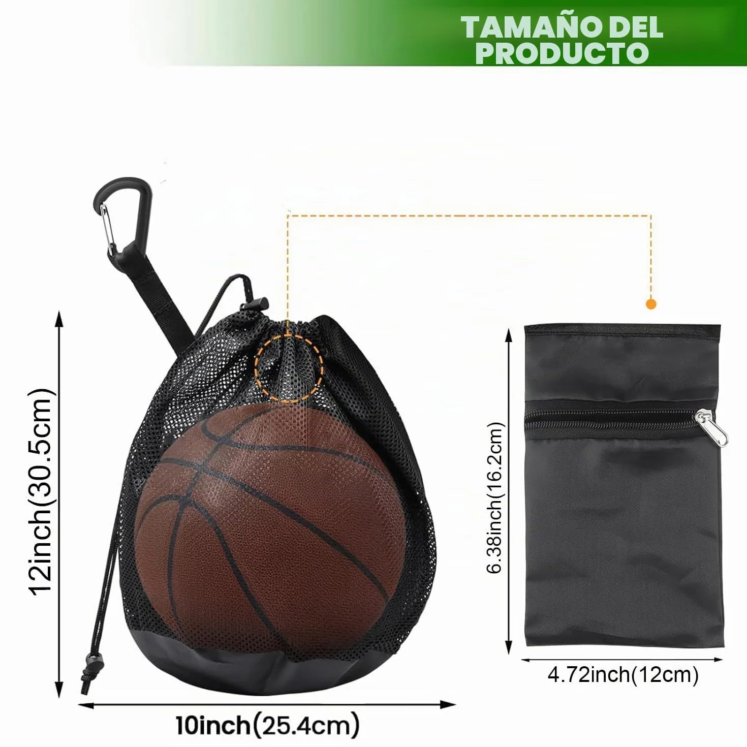 Bolsa de Baloncesto con Cordón, Red para Pelotas, Mochila Portátil de Balones