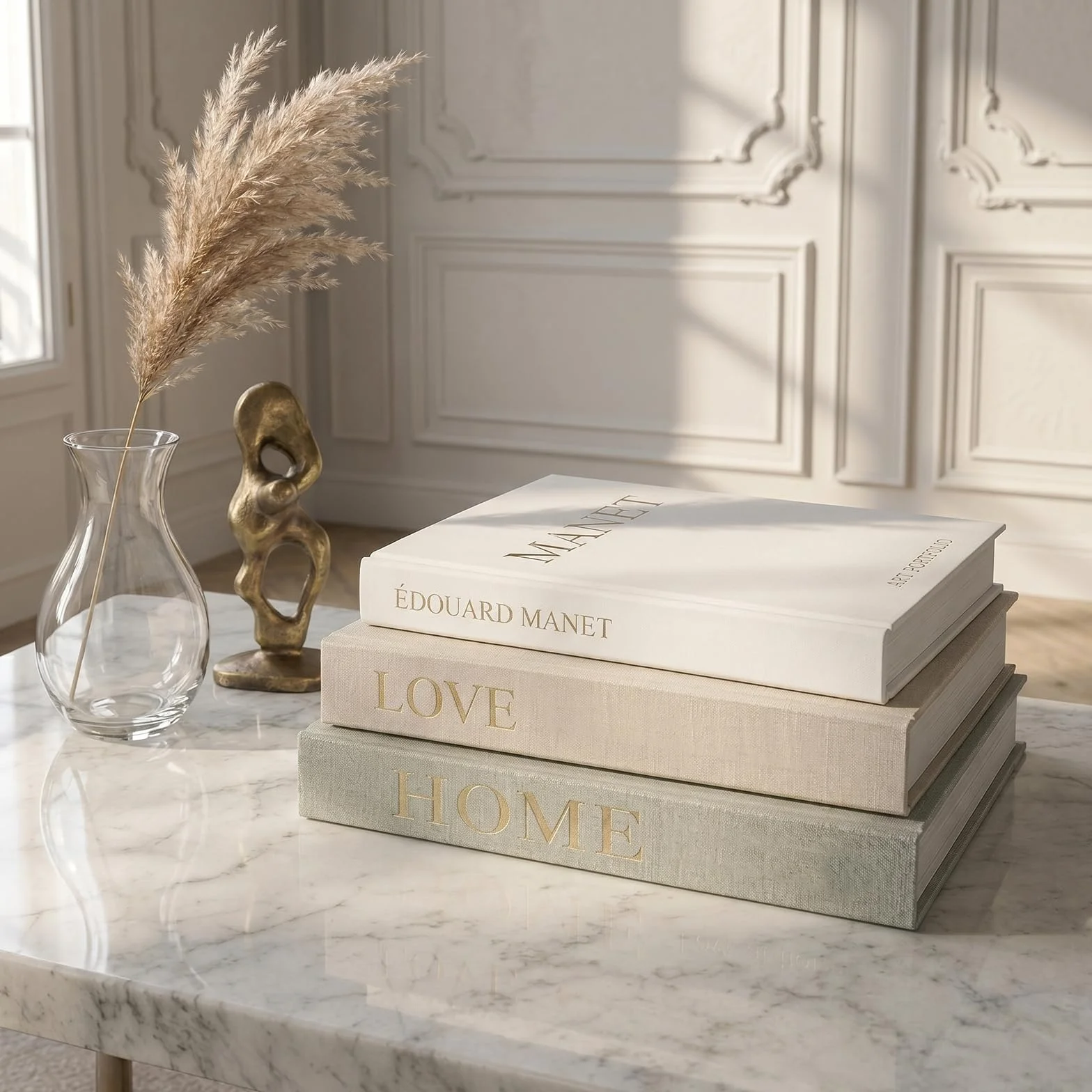 Juego de 3 libros decorativos - Libro falso en fundas de lino con cierre magnético - Caja de almacenamiento oculta - Accesorios estéticos y elegantes - Cajas modernas con forma de libro para simpatía