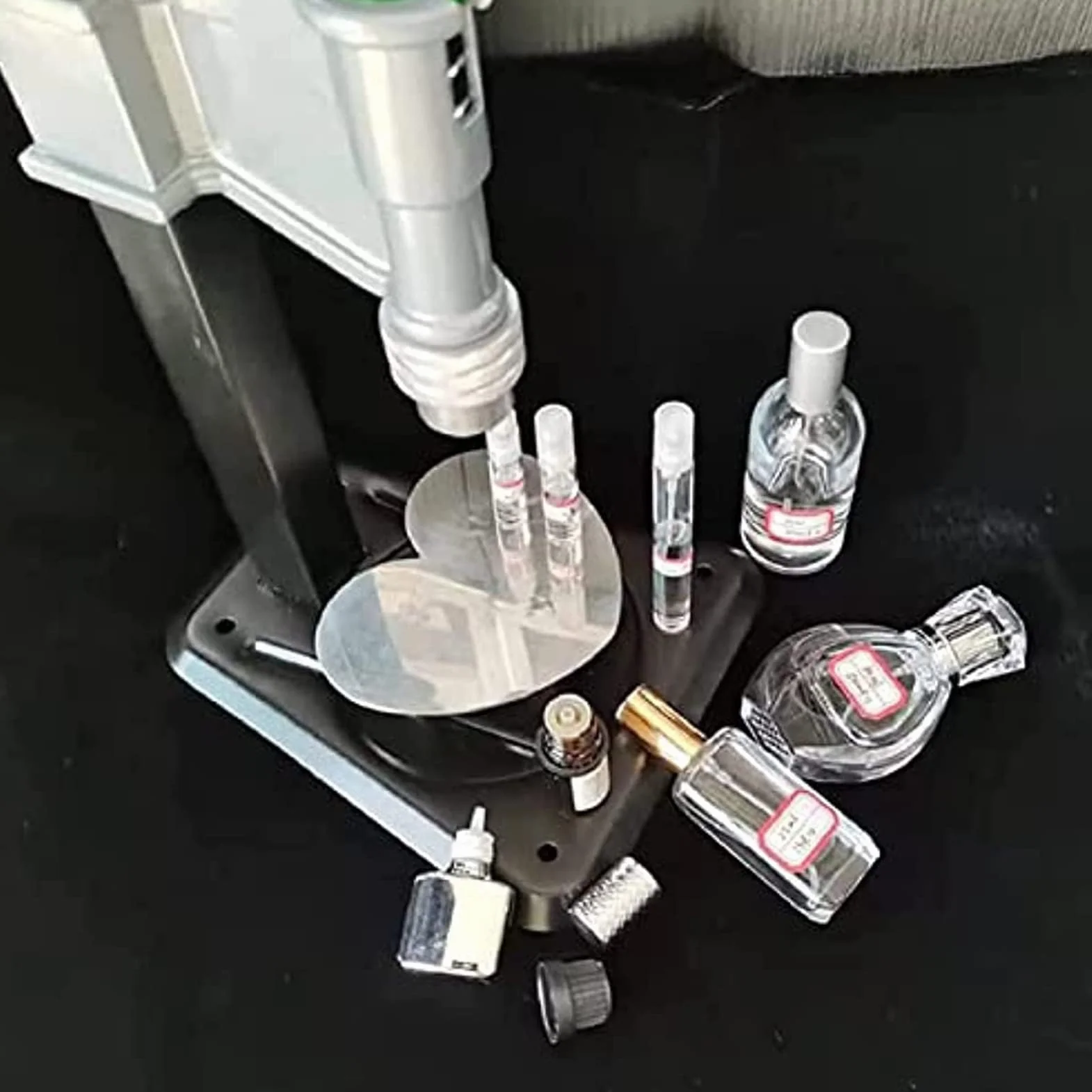 Engarzadora manual de botellas de perfume, 13-15 mm, máquina taponadora de botellas de spray con altura ajustable, máquina taponadora de prensa de acero inoxidable, máquina prensadora de botellas