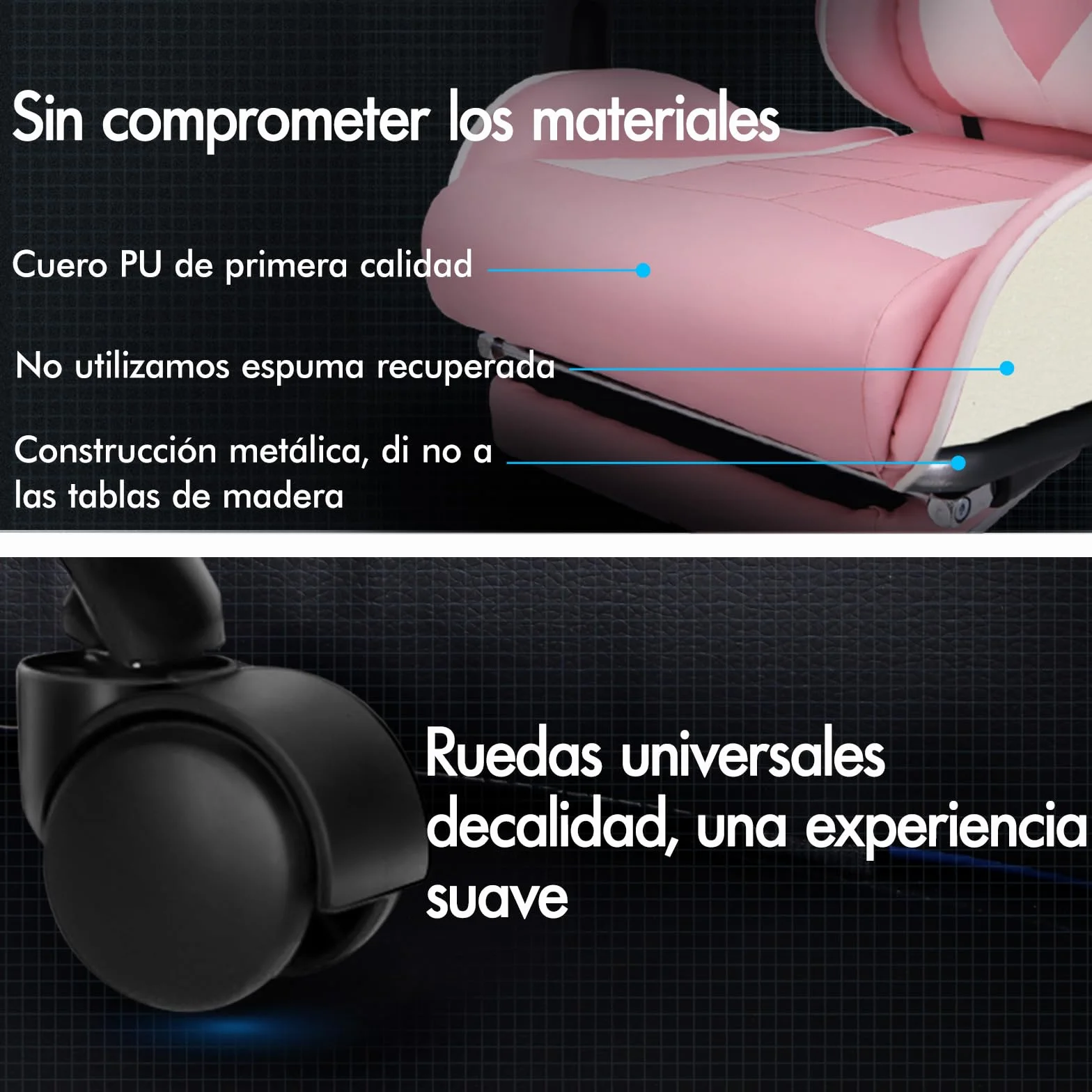 ALFORDSON Silla Gaming Escritorio con Masajeador, Silla Gamer Ergonómica Cojín Lumbar y Cervical, Reposapiés Retráctil, Ruedas Giratorias 360°, para Oficina, Videojuego, Ordenador, Cuero PU(Rosa)