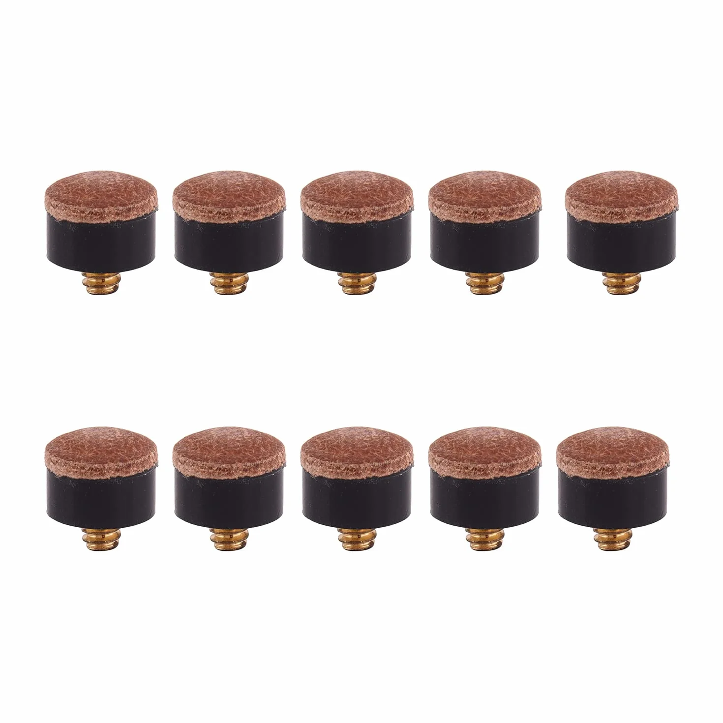 DaiUni Puntas de Billar Duro de 10mm Puntas de Repuesto de Rosca de Latón con Punteras de Billar Pool Tornillo para Billar，10 Pcs.