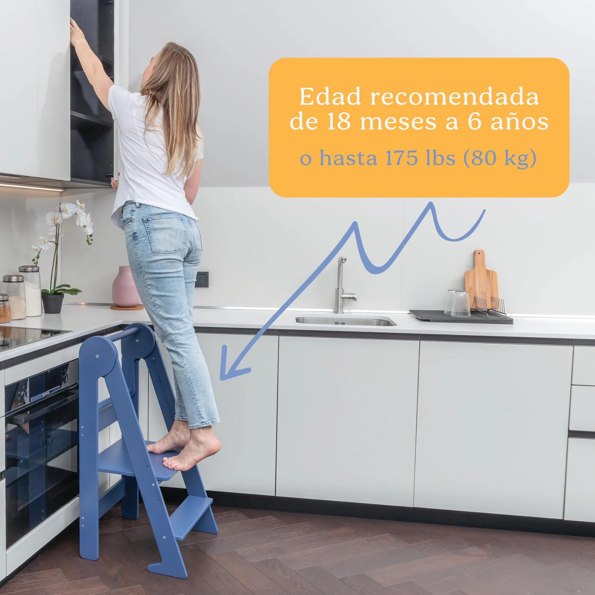 TOYBOX Torre de Aprendizaje Plegable Montessori Madera Natural