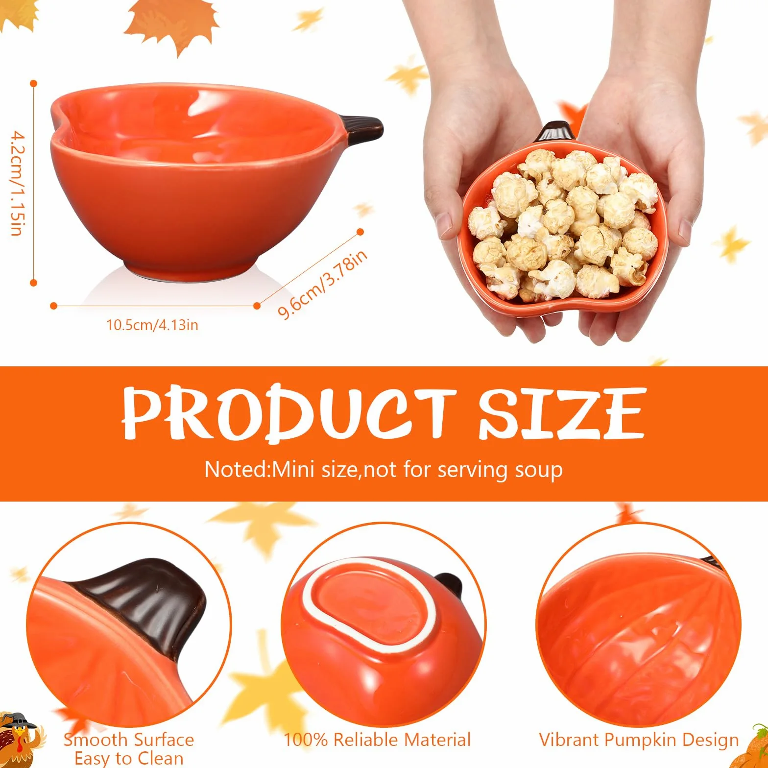 12 ramequines de otoño de 6 onzas, aptos para horno, ramequines de cerámica de calabaza, platos pequeños para crema, plato para hornear calabaza, platos de cuenco con forma de calabaza para cocina,