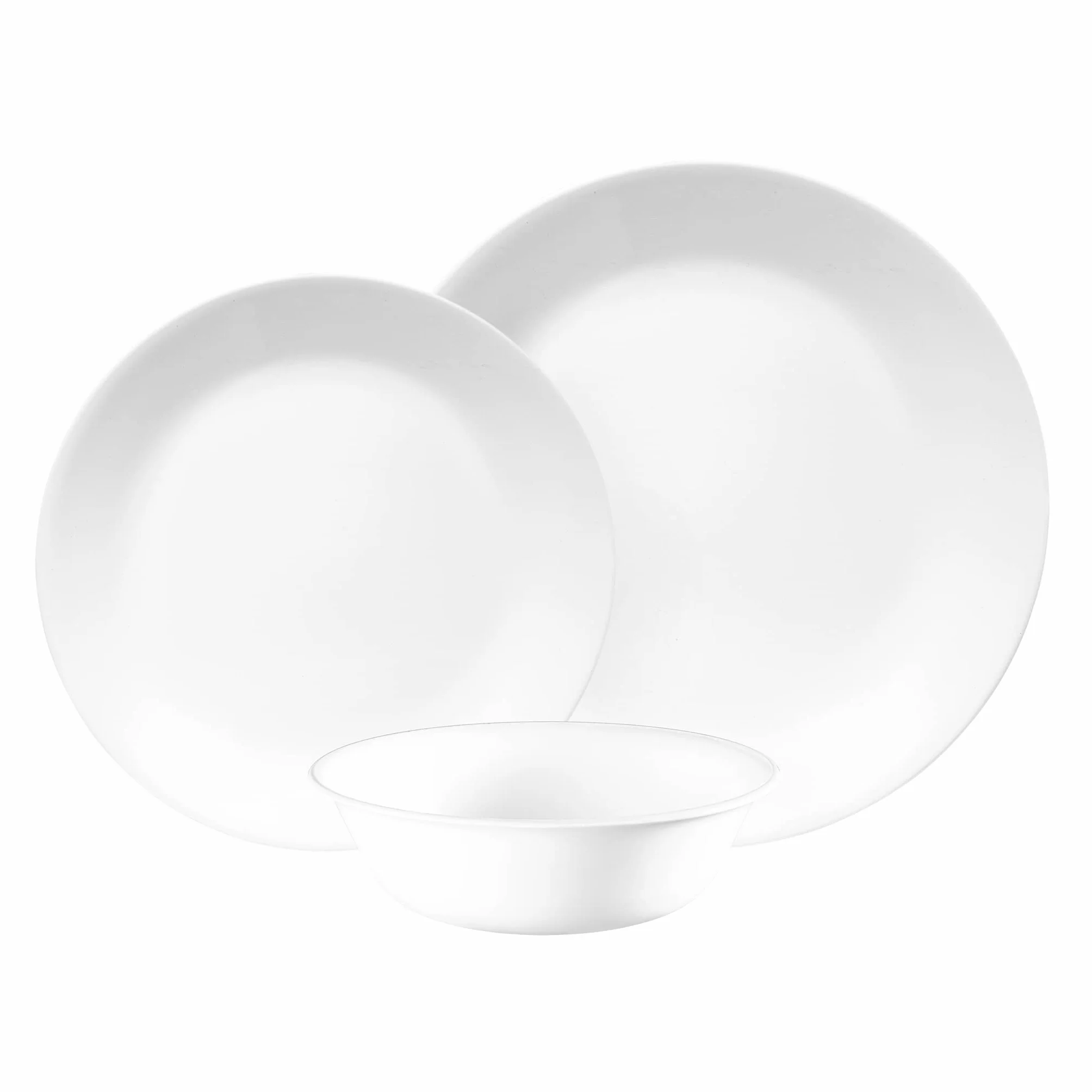 Corelle Winter Frost juego de vajilla 12 piezas para 4 personas, resistente Vitrelle vidrio ultrarresistente, microondas, horno, congelador y lavavajillas, diseño festivo blanco