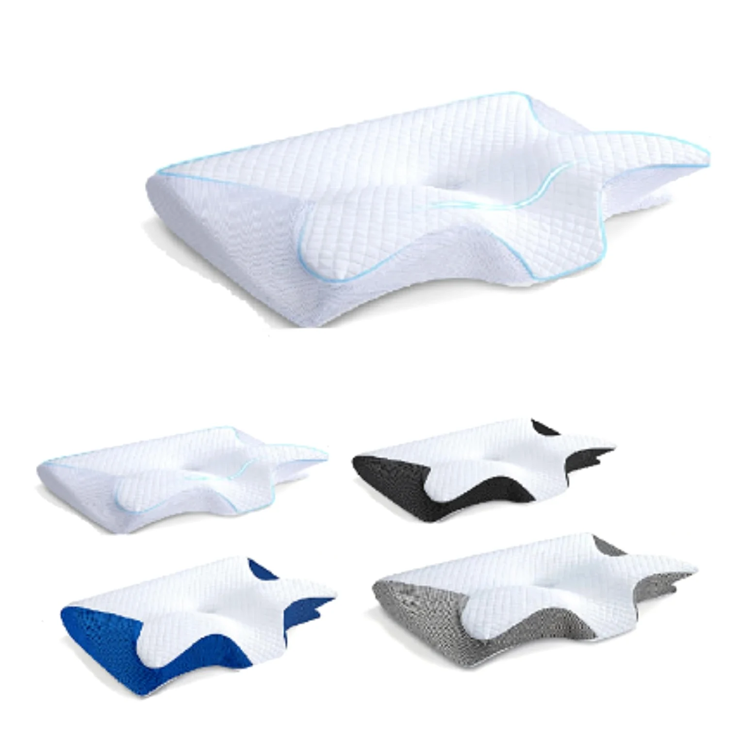 Almohada Dormax - Almohada Ergonómica De Memoria para Dormir Lateral Y Supina,Alivia Dolor De Cuello Y Espalda, Funda Extraíble Lavable,Rebote Lento Protege El Cuello (Blanco)