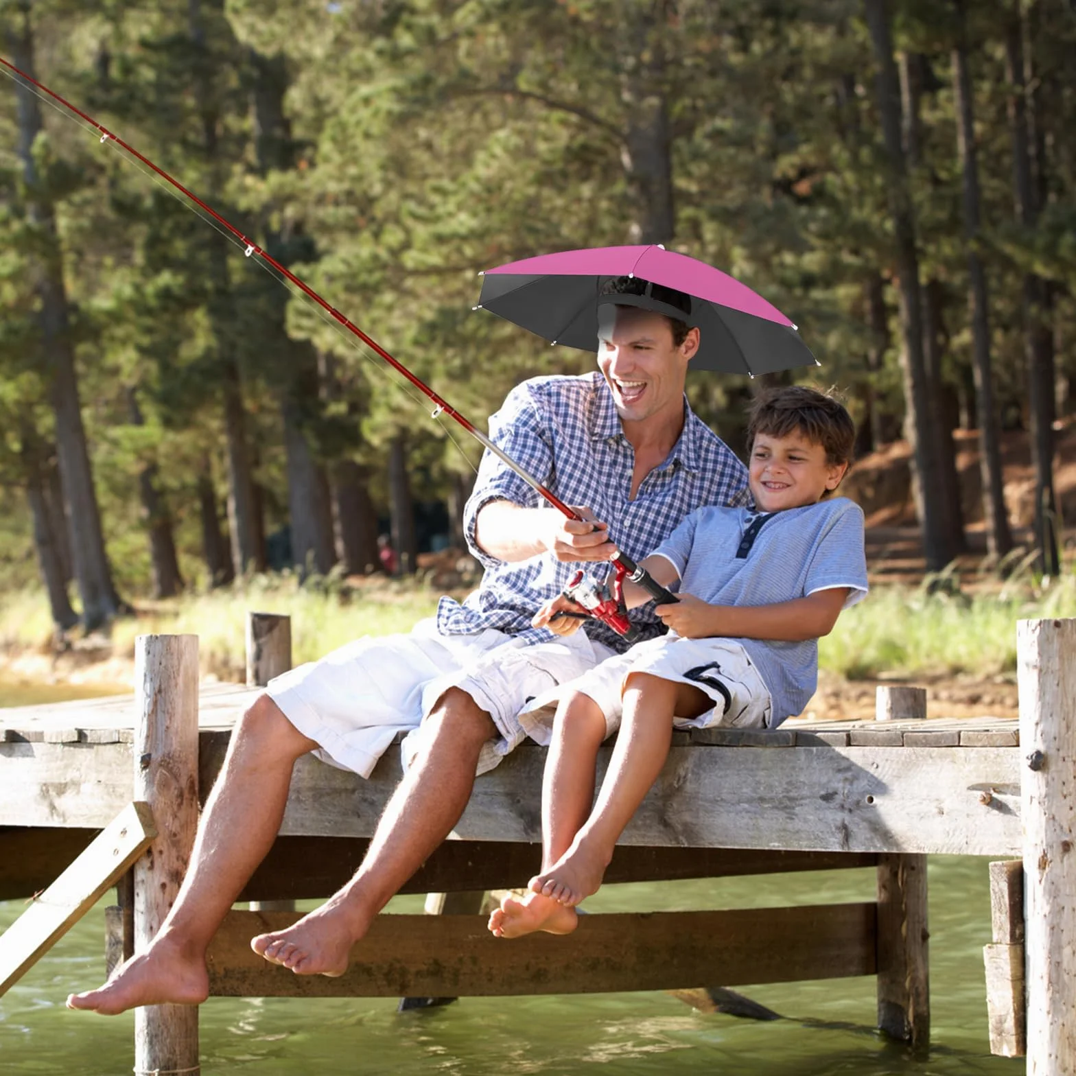 Sombreros para paraguas plegables 52 cm UV 360° adultos niños playa golf senderismo