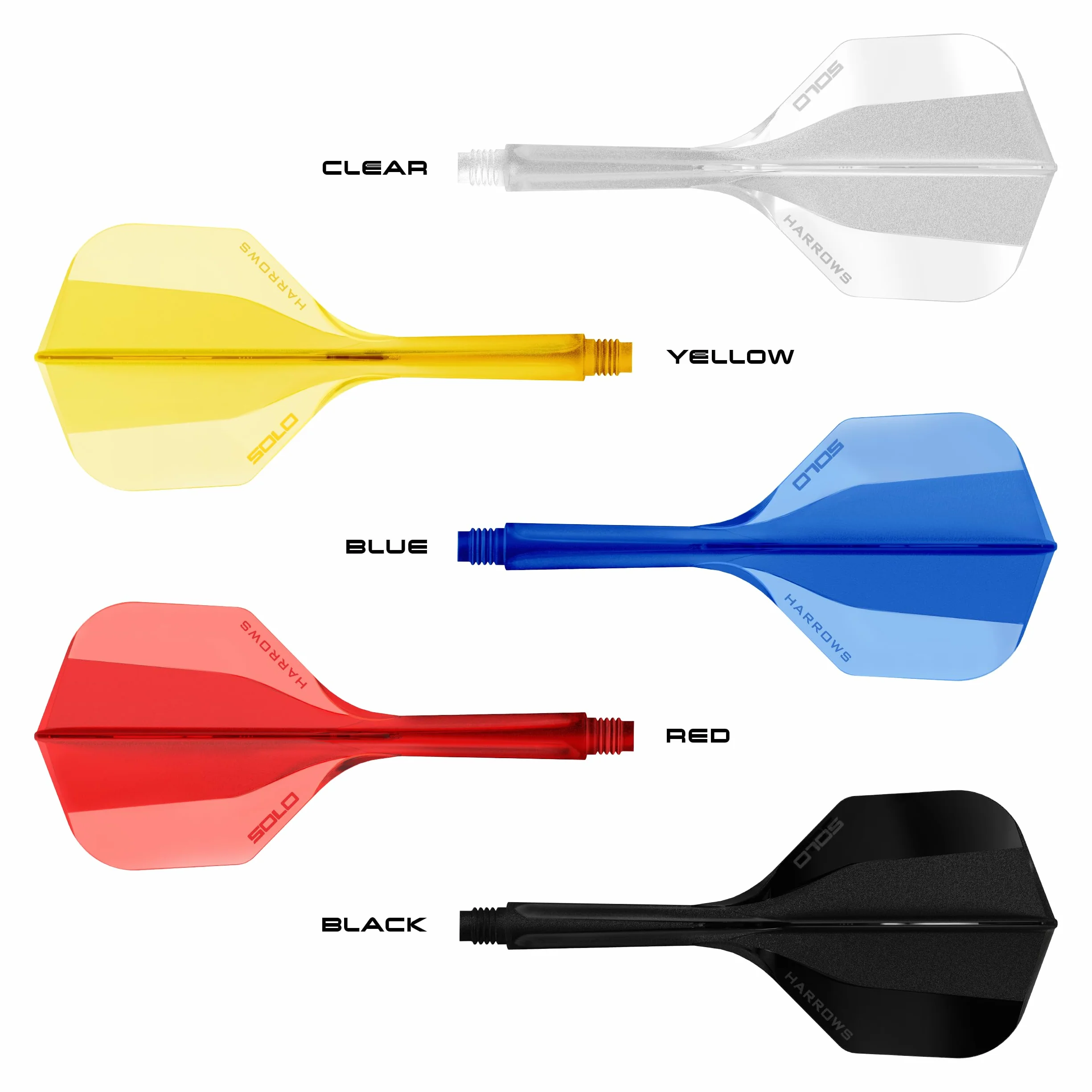 Harrows Solo Sistema integrado de vuelo y eje, 3 vuelos y ejes moldeados, construcción de núcleo aerodinámico de una sola pieza, diseño fijo de 90° para estabilidad, color negro medio