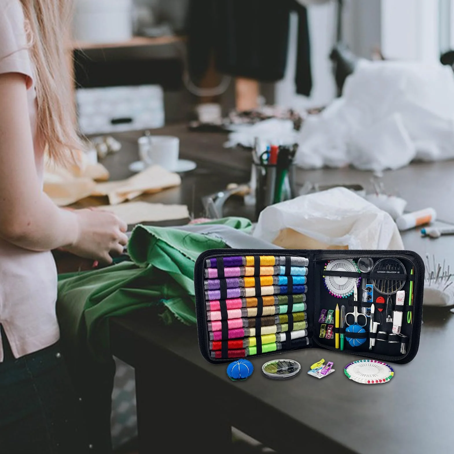 Kit De Costura Estuche Completo De Agujas Para Viaje | Kit de Herramientas Portátil y Resistente para Regalo de Mujeres Adultas Madres Abuelas