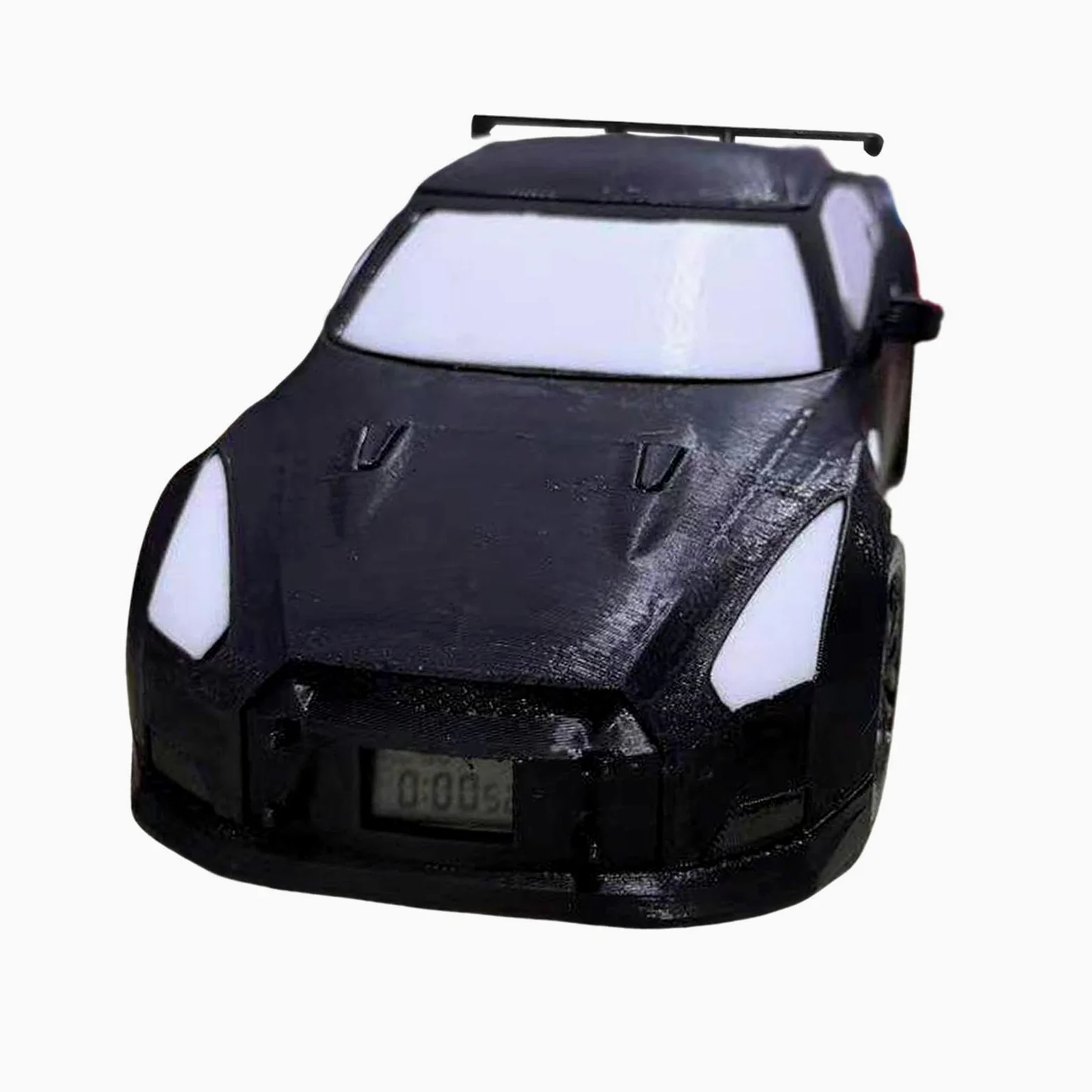 Milageto Reloj Despertador Deportivo en Versión Coche Competición con Alarma Programable Y Pantalla Clara Ensamblado en PP Estable Y Seguro Adecuado para Decor, Negro