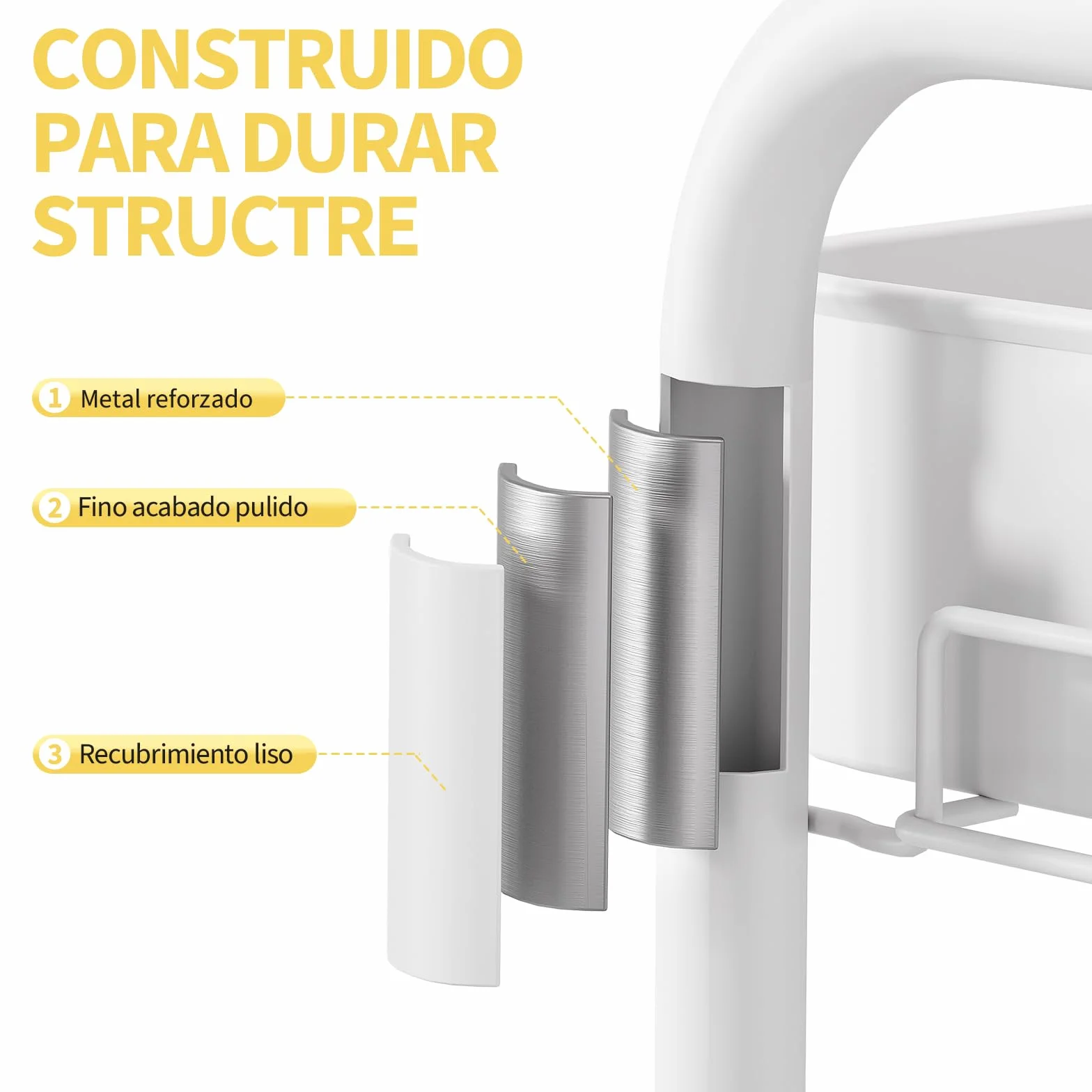 Urackify Carrito de Almacenamiento utilitario para diversas Aplicaciones – Carrito rodante de Metal de 3 Niveles con tableros de Clavijas, cestas y Ganchos para Almacenamiento Adicional en Cocina,