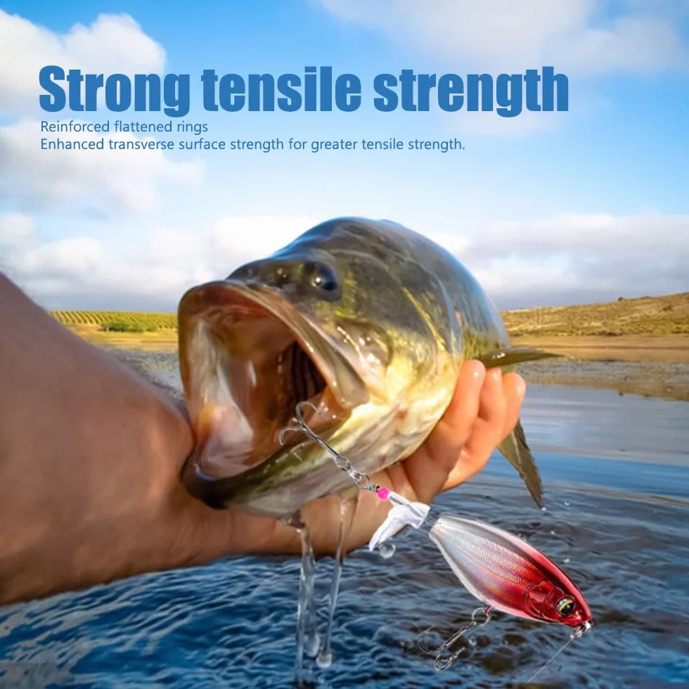5 Piezas Señuelo Pesca para la Trucha Flotante Cola Giratoria Topwater Swimbaits Bass Swimbait Señuelos de Pesca Agua Salada Dulce con 2 Triángulo Gancho para Agua Dulce