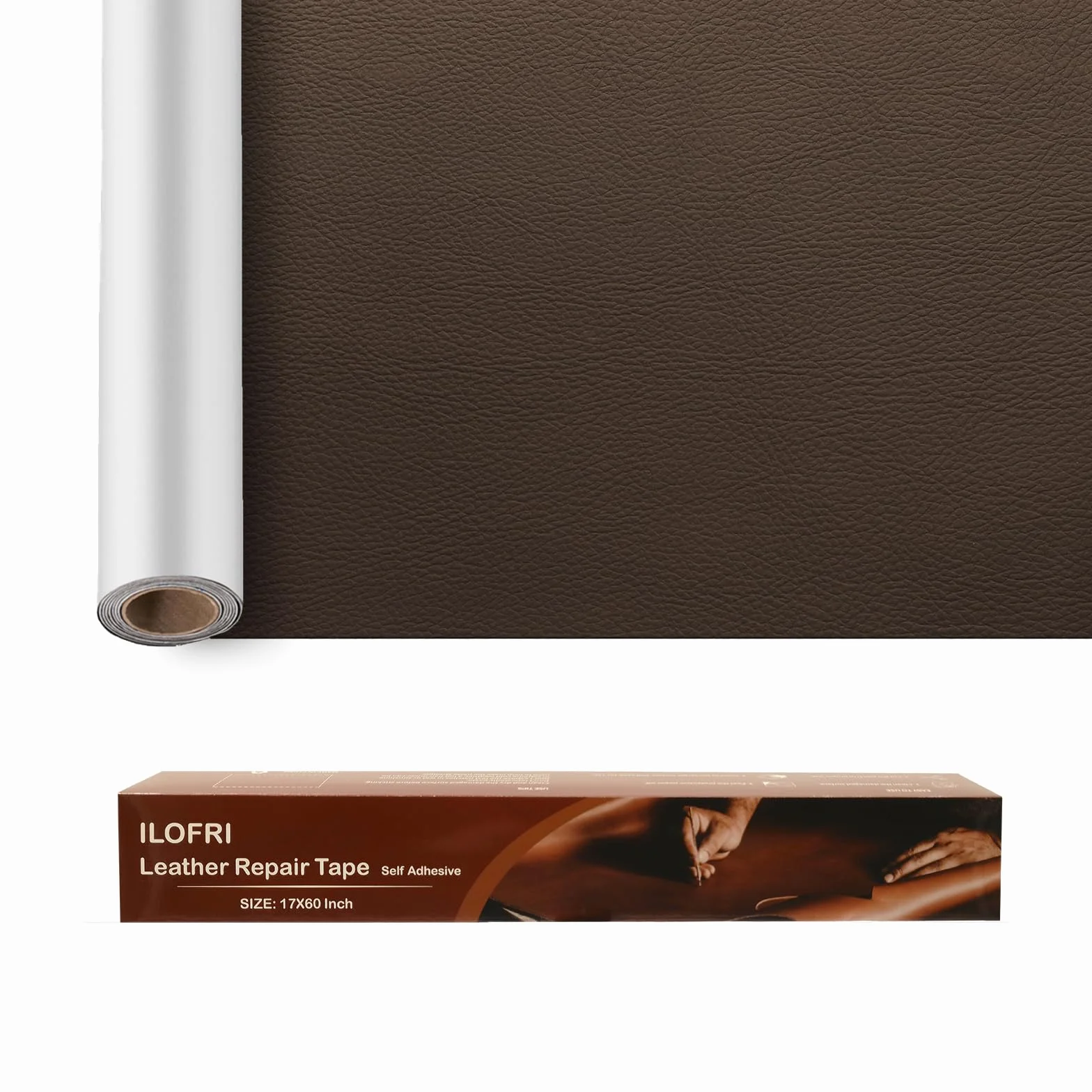 ILOFRI - Kit de reparación de cuero autoadhesivo, 40,6 x 76,2 cm, kit de reparación de vinilo y cuero para sofás, muebles, asiento de coche, asiento de barco, sofá, tapicería de vinilo, silla