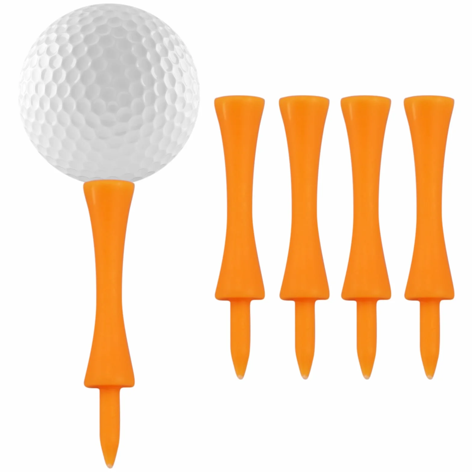 Golf Tees Naranja 70 mm Plástico 100 Piezas