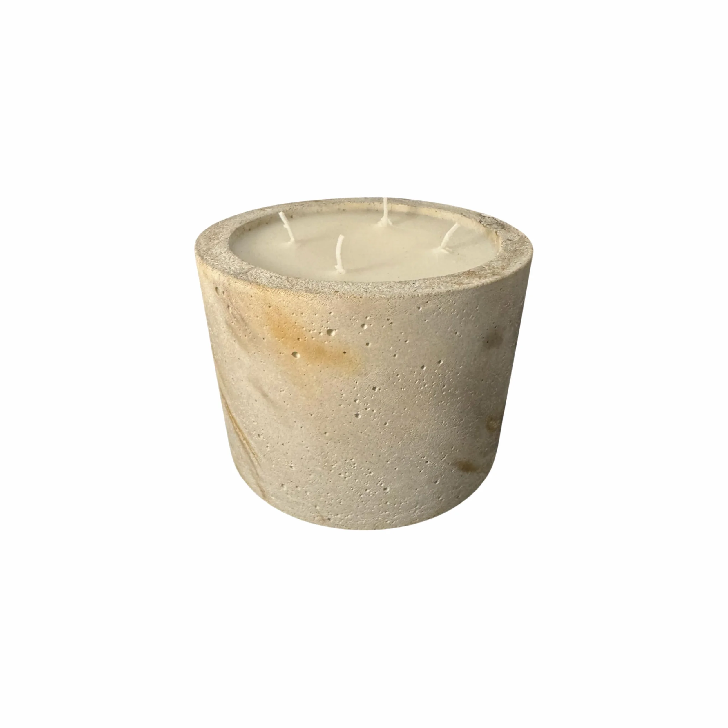 Siena Velas artesanales redondas recargables, contenedor de hormigón mármol hecho a mano, cera natural, fabricado en Bélgica (Large redondo, jardín aromático)