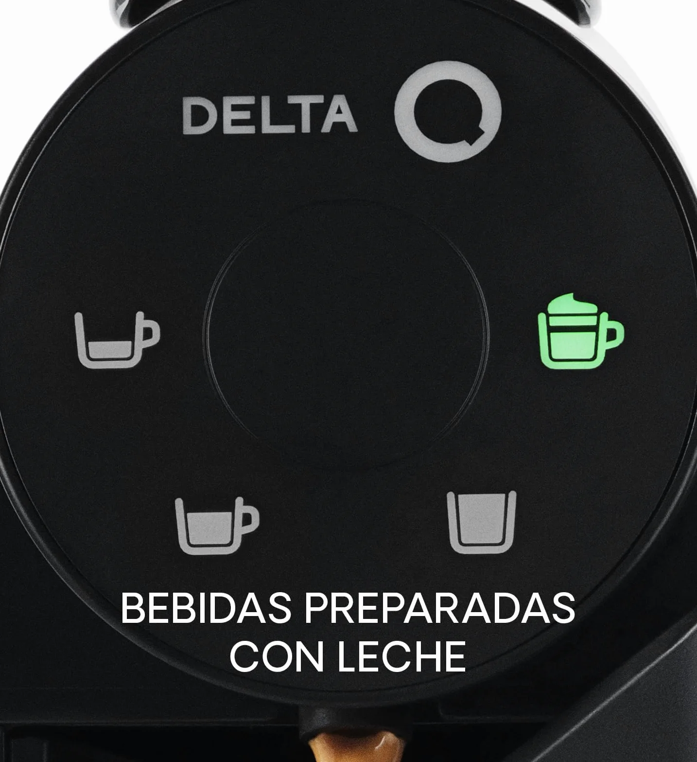 Delta Q | Cafetera Cápsulas Mini MilkQool Negro 20 Bares 0,6 L | Depósito de Leche, 40 Cápsulas Intensidad 10 + 10 Descafeinado