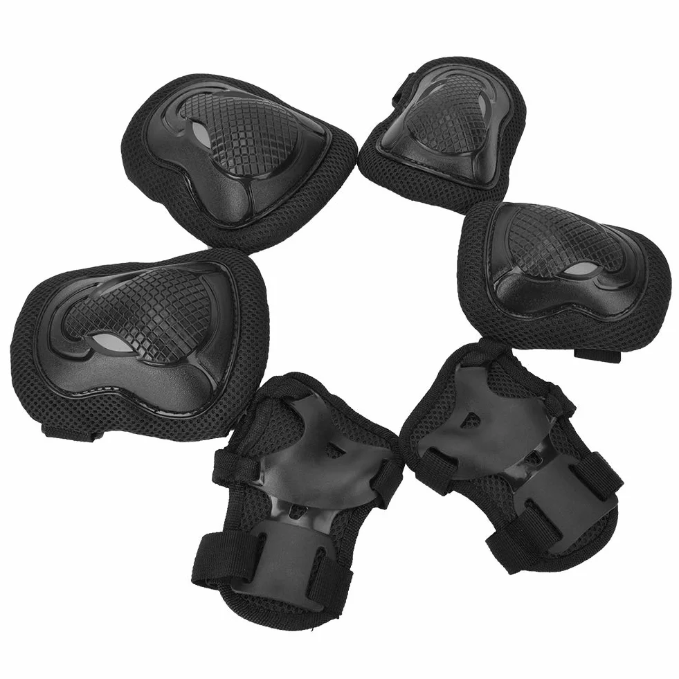 Conjunto de Protección para Patines, Resistente y Transpirable, Almohadillas Gruesas para Adultos, Rojo y Negro