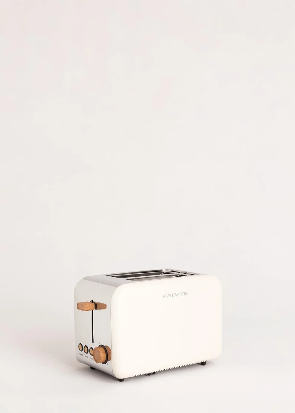 CREATE/PACK TOAST RETRO + KETTLE RETRO M/Tostadora de pan blanco roto con hervidor de agua blanco roto/Hervidor de 1 L