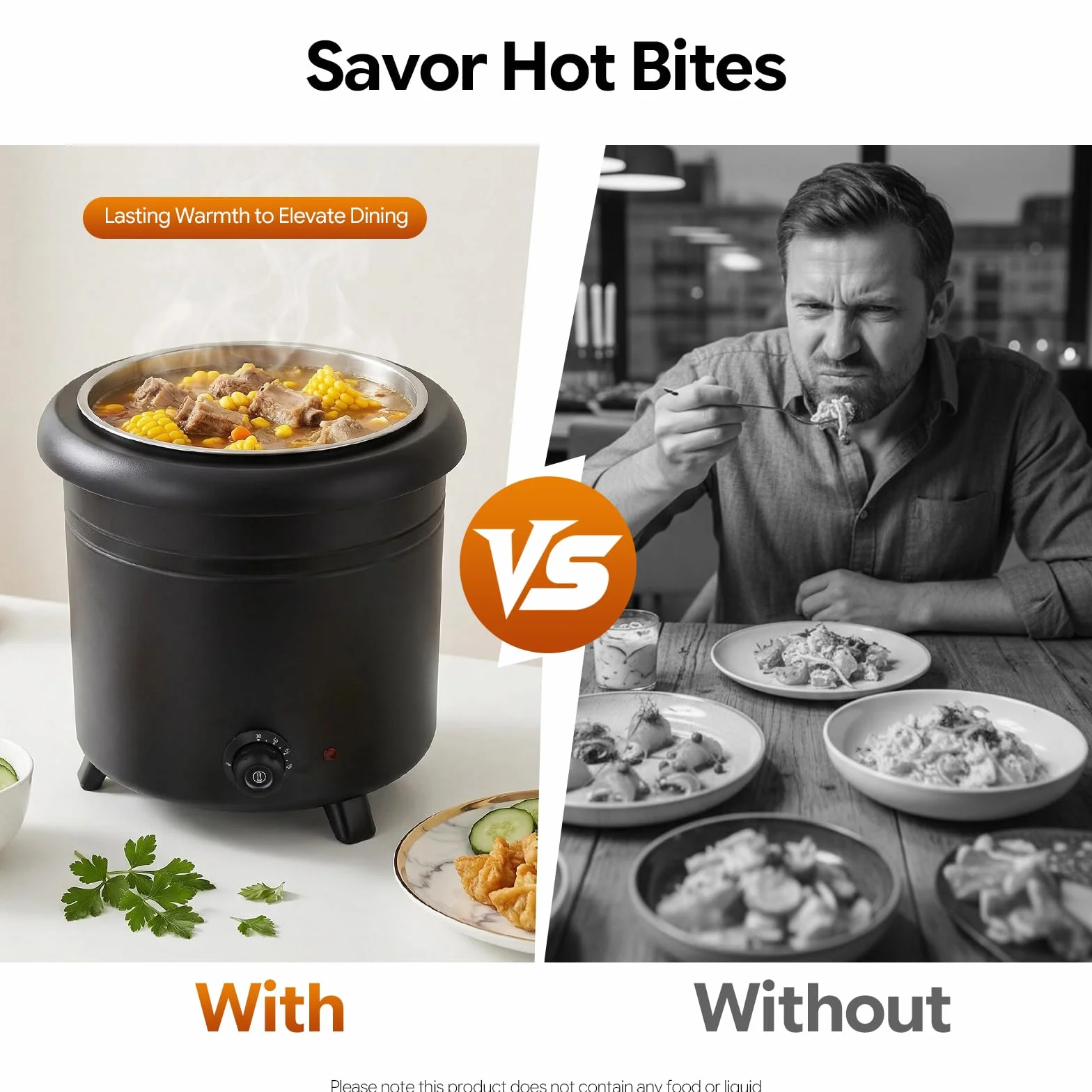 Multicooker eléctrica, 12 L, calentador de sopa, olla caliente eléctrica portátil, hervidor de sopa de 400 W, para calentar estofados, quesos, hervidas incluso bebidas calientes