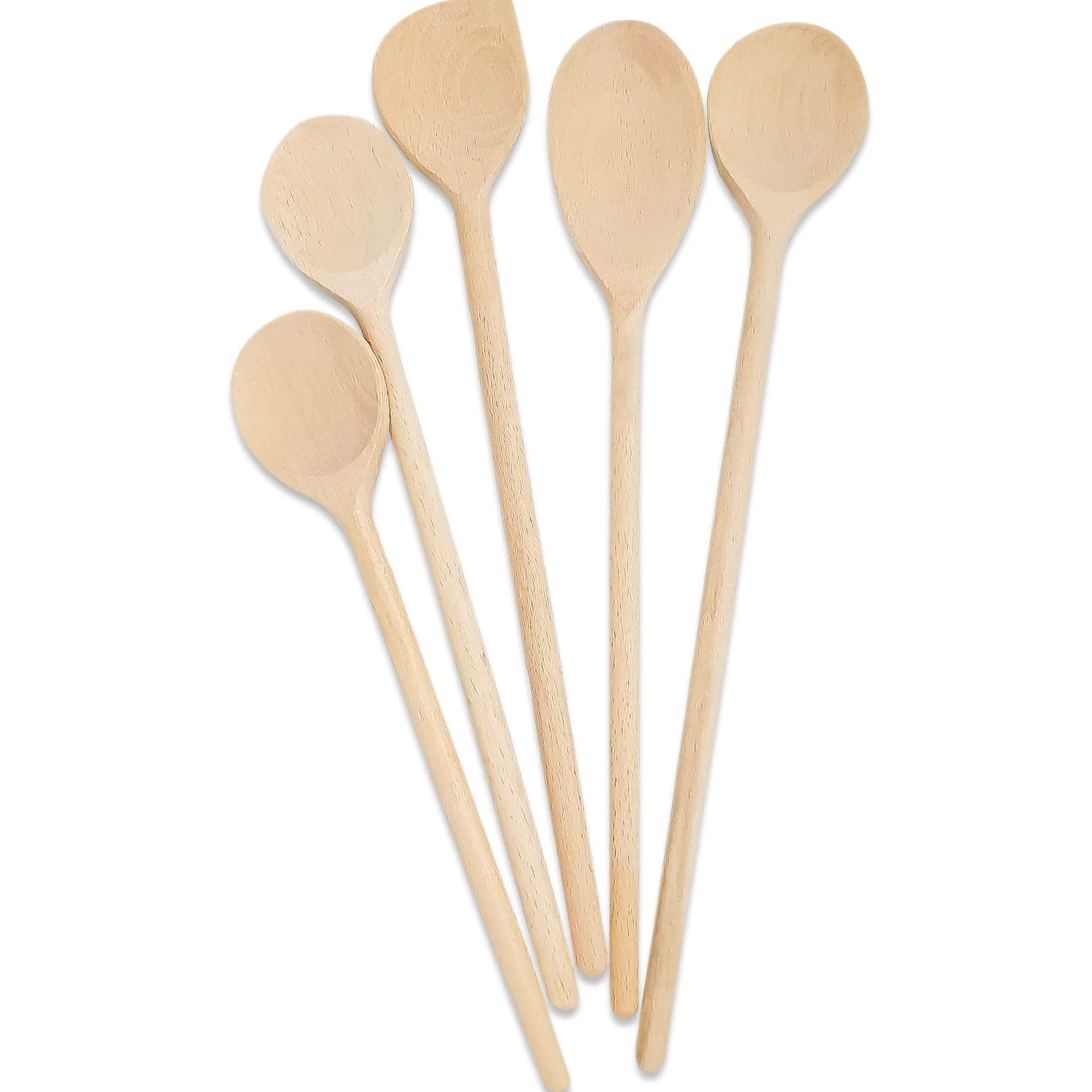 Cucharas de cocina - Set de 5 cucharas de cocina - 25-32 cm Cucharas de cocina de madera