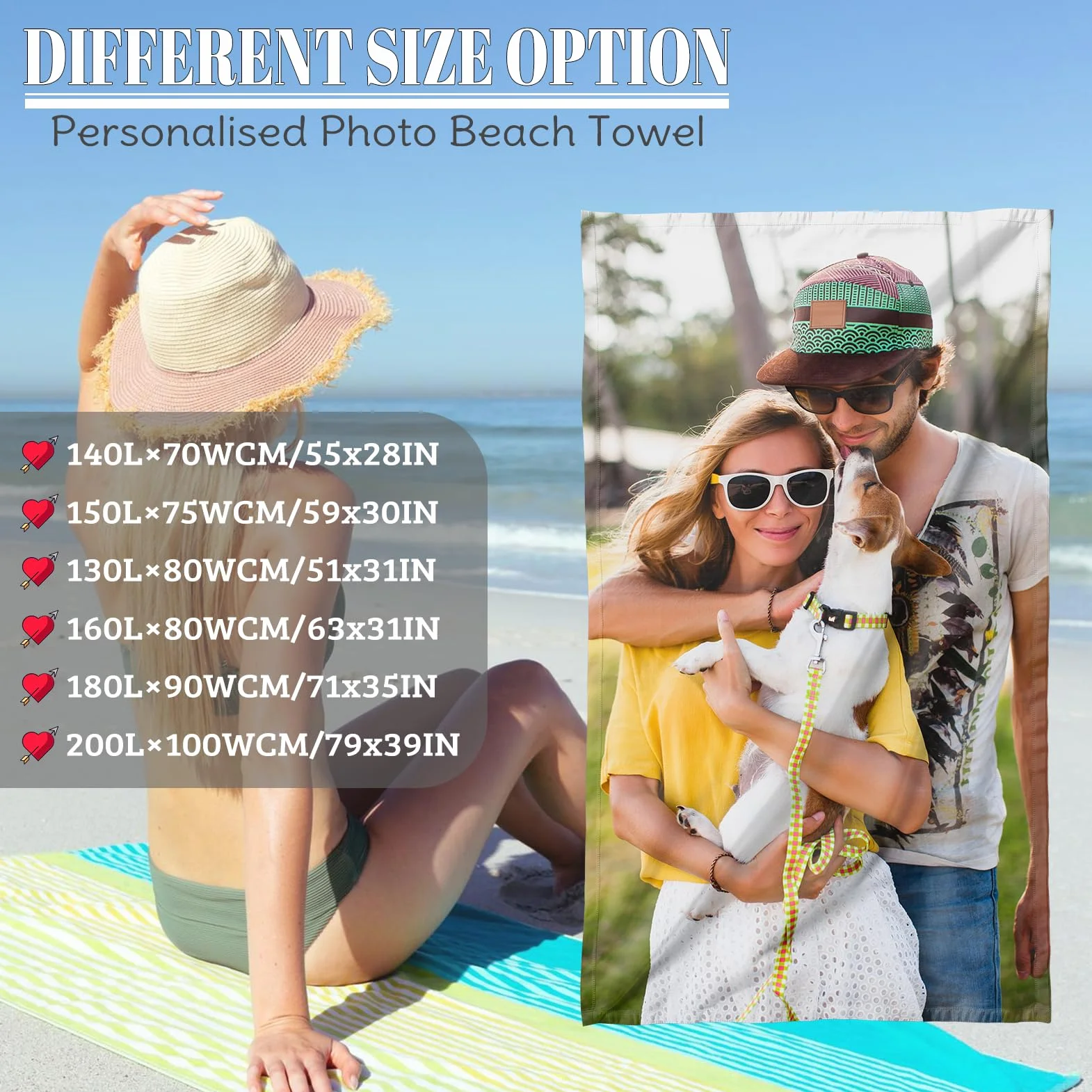 Toalla Playa Personalizada con Fotos,Toalla de Playa Microfibra de Secado rápido con Foto impresión,Grande Toalla Playa Regalo para Chica niño niña-1Foto
