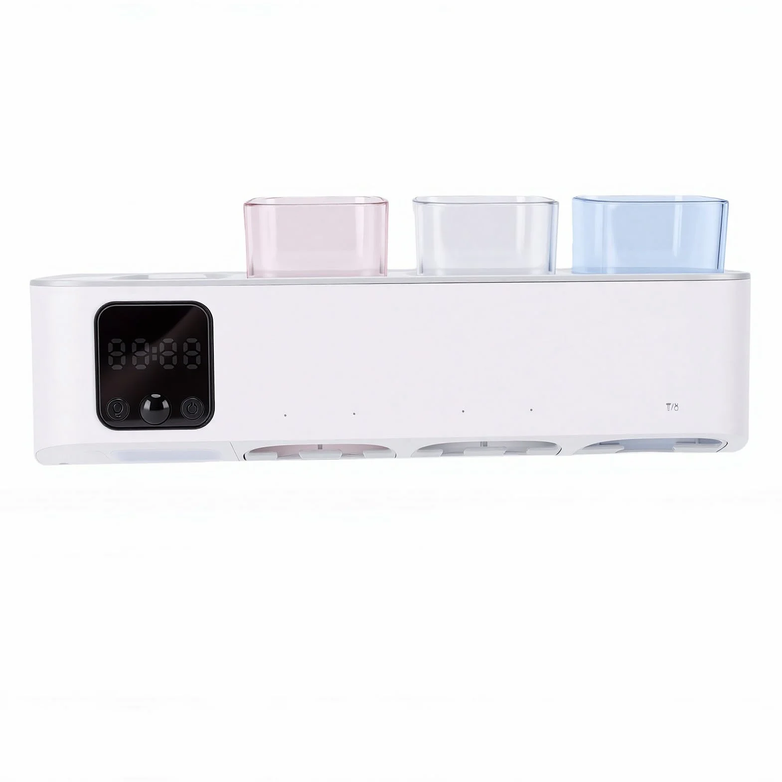 Soporte para Cepillo de Dientes Eléctrico, Desinfectante UVC con Ventilador de Secado Automático y Pantalla Táctil LED, Almacenamiento de Baño Montado en la Pared para 5 Cepillos de Dientes