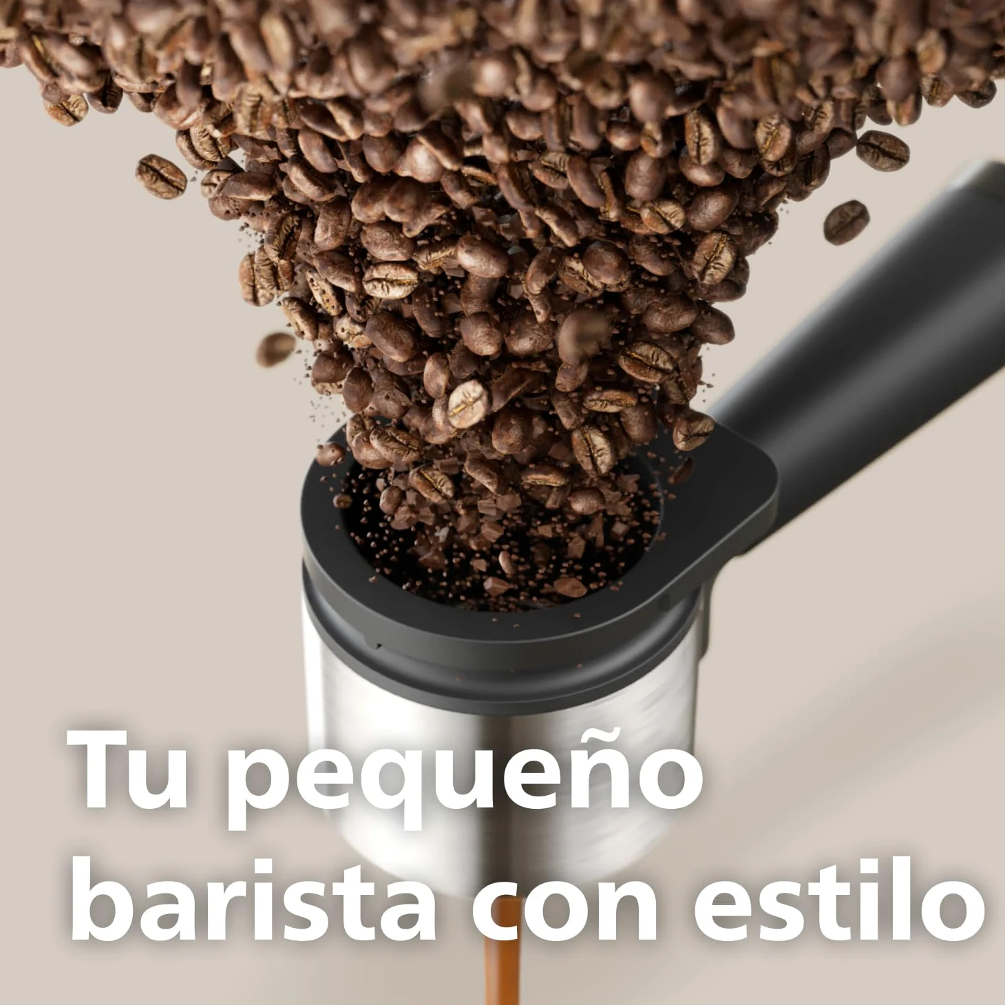 PHILIPS Baristina Cafetera Espresso Molienda, Prensado y Preparación Automáticos, 16 Bares, Espresso, Lungo, Tamaño Compacto, Negro con Portafiltro Negro, Cafetera con Molinillo BAR305/60
