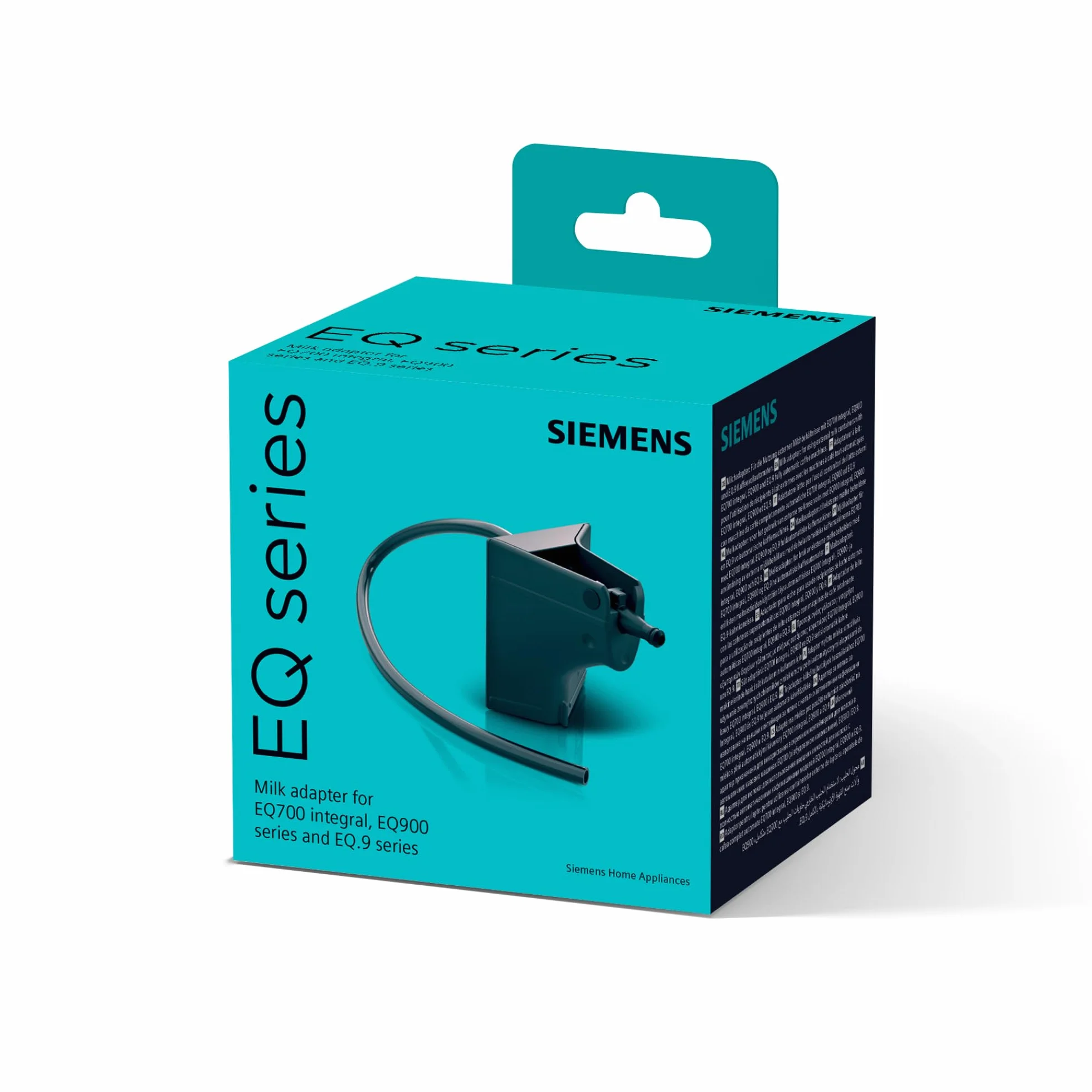 SIEMENS - Adaptador de leche, para utilizar con depósito de leche externo, especial para cafeteras EQ700 integral, EQ900 y EQ.9 plus, negro, apto para lavavajillas, TZ70001