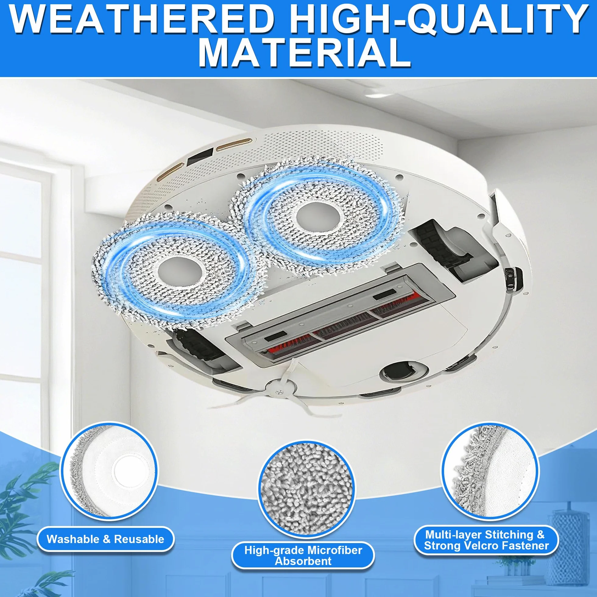 12 Piezas Toallitas de Microfibra Compatibles con Robot Aspirador para Dreame X50 X40 L20 Ultra Complete L50 L40 L10 L10s Pro Ultra X20, Almohadillas Reutilizables Lavables Accesorios
