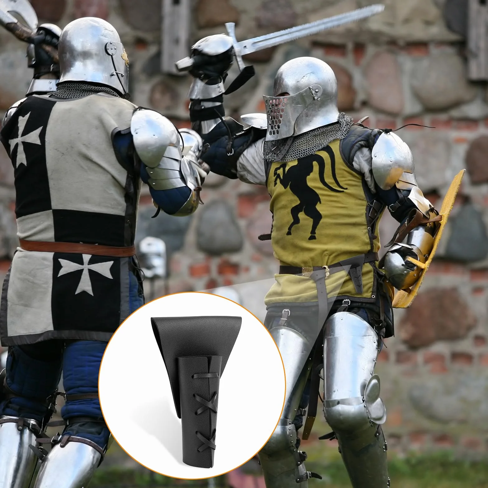 Funda para Espada Medieval Ajustable con Soporte para Daga - Accesorios Cosplay y Disfraz