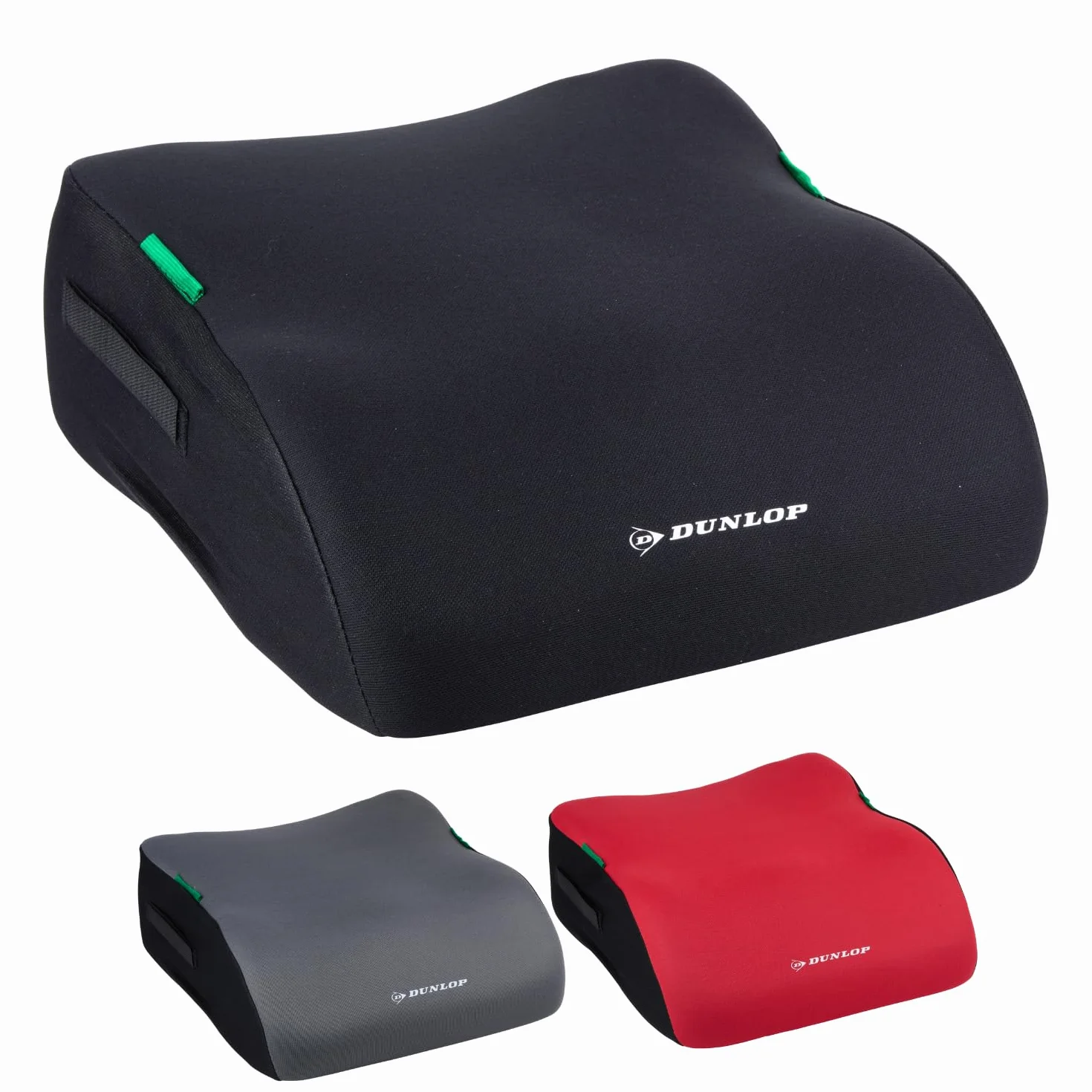 DUNLOP Elevador de Coche para niños, Negro, ECE R129 - Asiento ergonómico para niños a Partir de 3 años - Funda Lavable - Cojín para niños de 135 a 150 cm