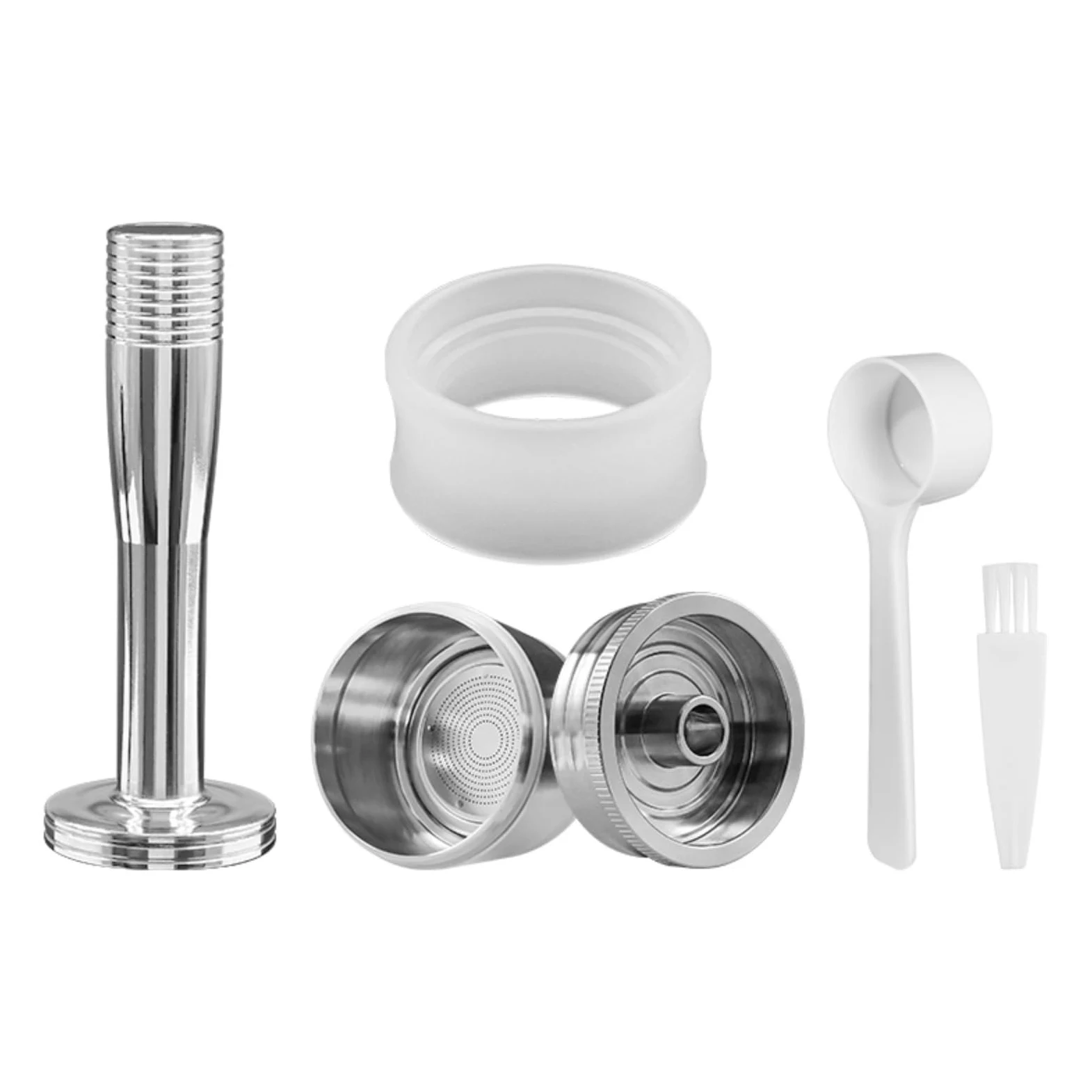 Colador de Café Reutilizable Cápsula Reutilizable Filtro de Espresso Colador Metálico Recargable Acero Inoxidable Base Perforada para Flujo Preciso y, style to 2